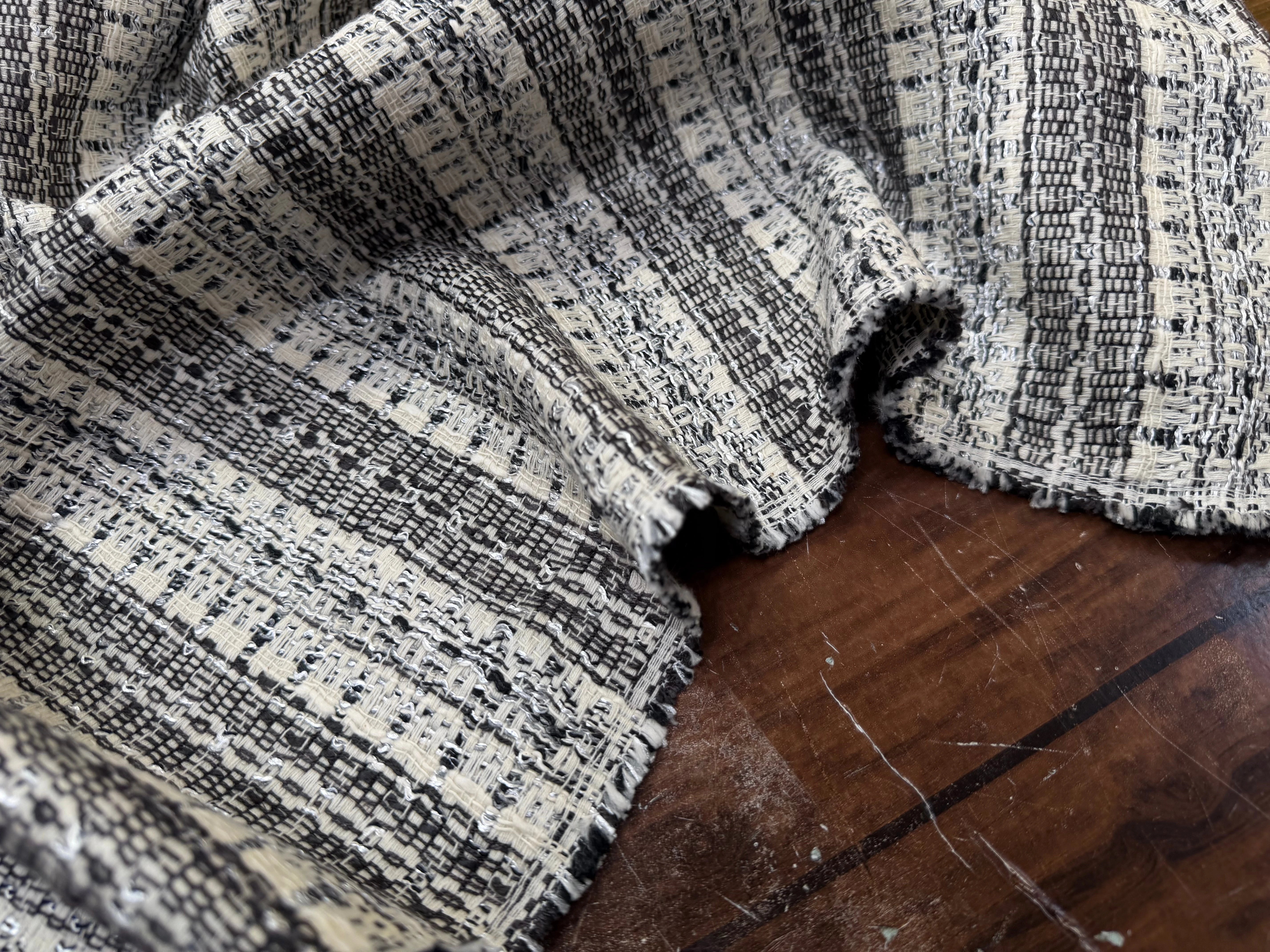 TWEED MI SAISON CHIC BLANC CASSÉ ARGENT - My Little Coupon