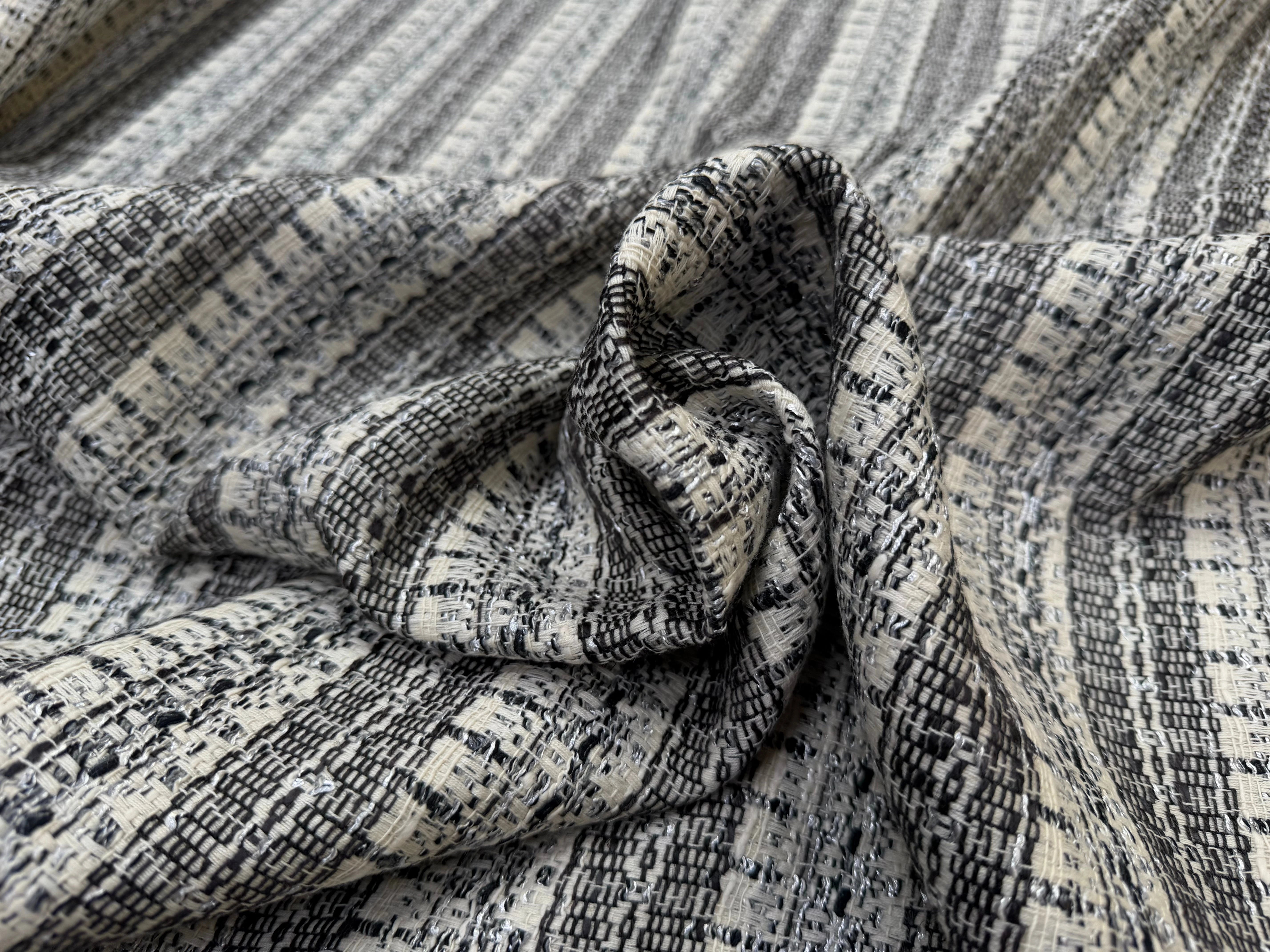 TWEED MI SAISON CHIC BLANC CASSÉ ARGENT - My Little Coupon