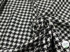 TWEED POLYCOTON ET VISCOSE PIED DE COQ BLANC NOIR 6% LUREX - My Little Coupon