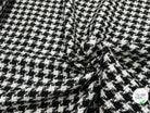 TWEED POLYCOTON ET VISCOSE PIED DE COQ BLANC NOIR 6% LUREX - My Little Coupon