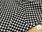 TWEED POLYCOTON ET VISCOSE PIED DE COQ BLANC NOIR 6% LUREX - My Little Coupon