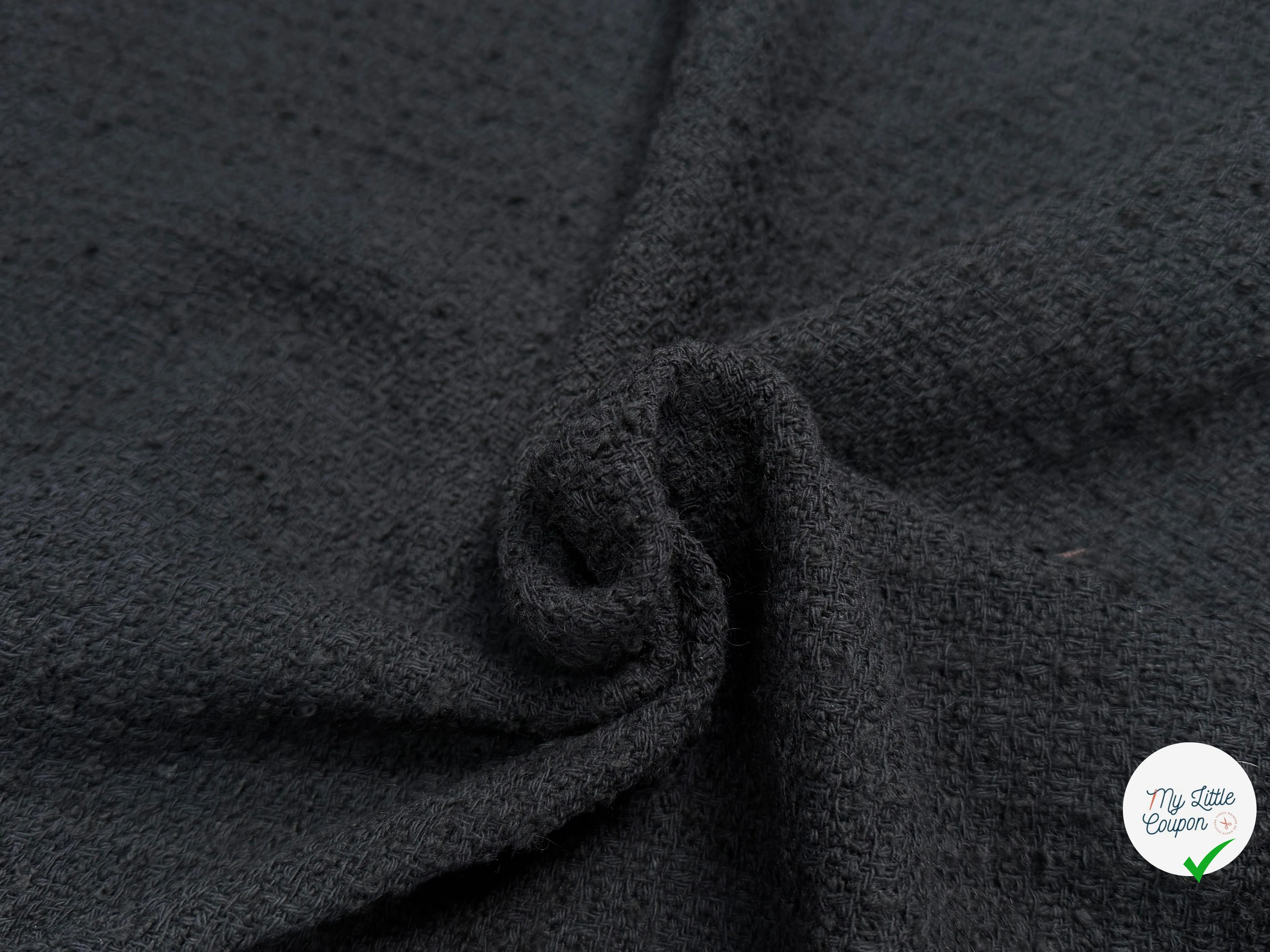 TWEED POLYCOTON PRESTIGE NOIR - My Little Coupon
