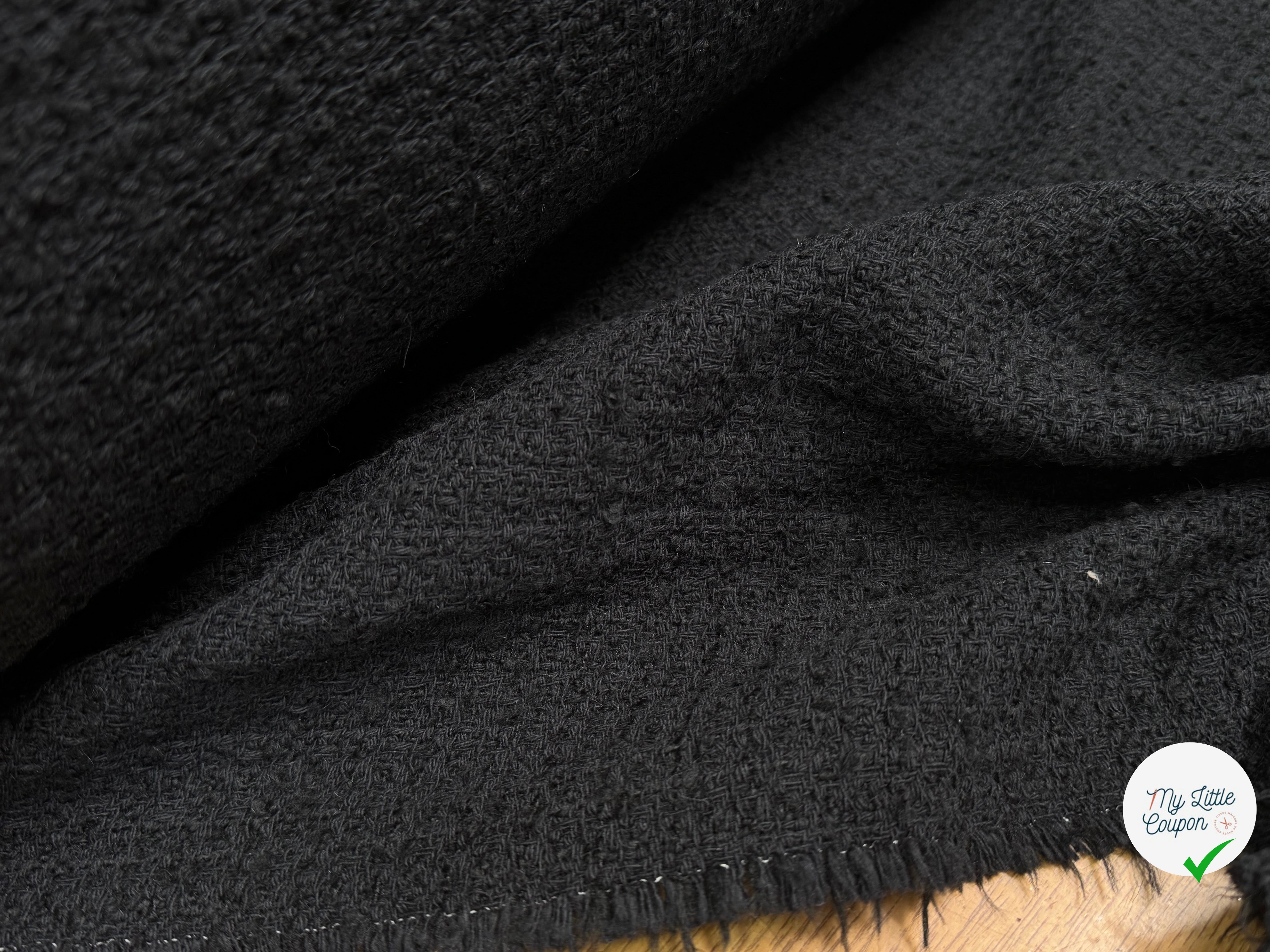 TWEED POLYCOTON PRESTIGE NOIR - My Little Coupon