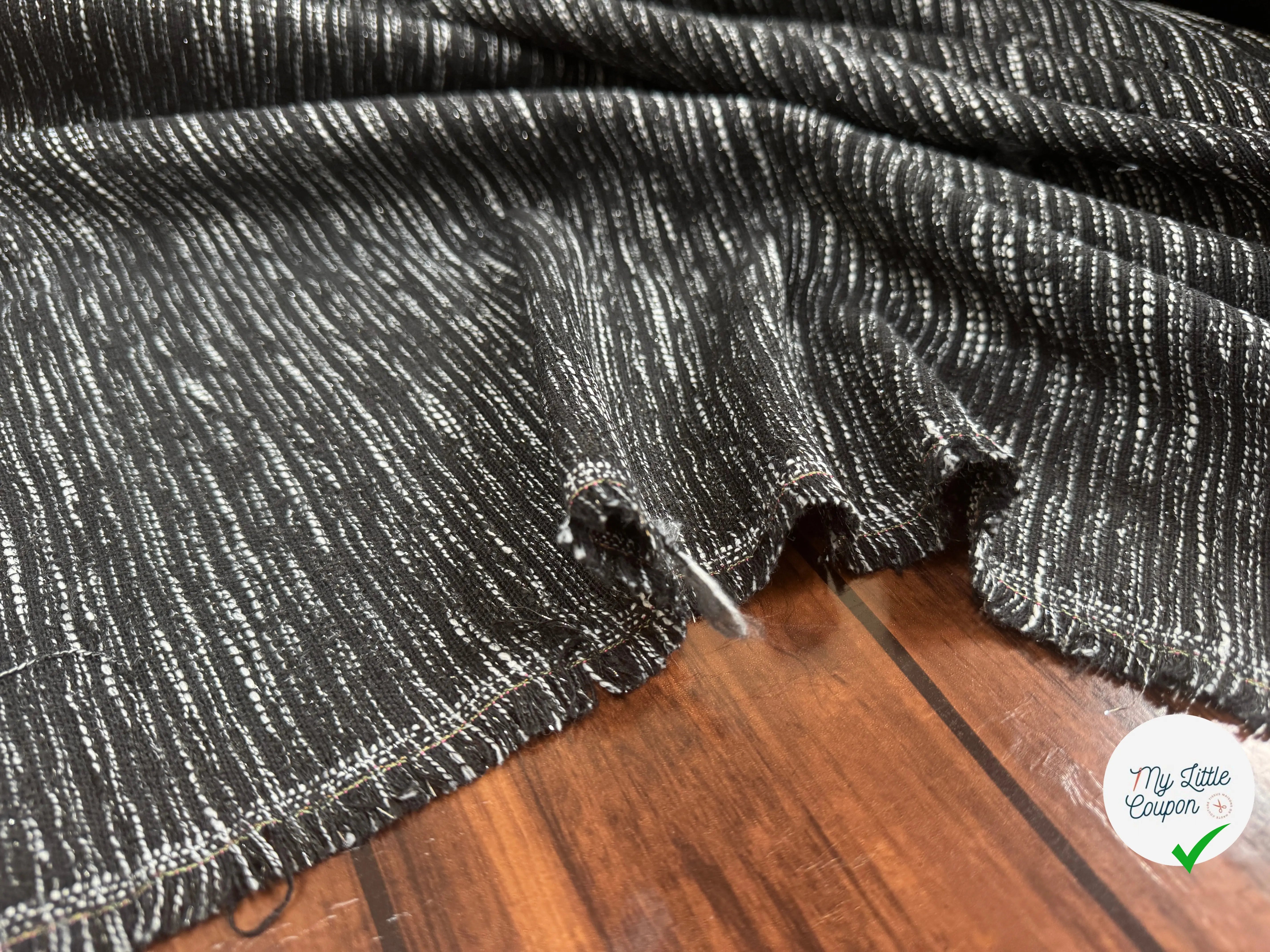 TWEED POLYESTER NOIR ET BLANC - My Little Coupon