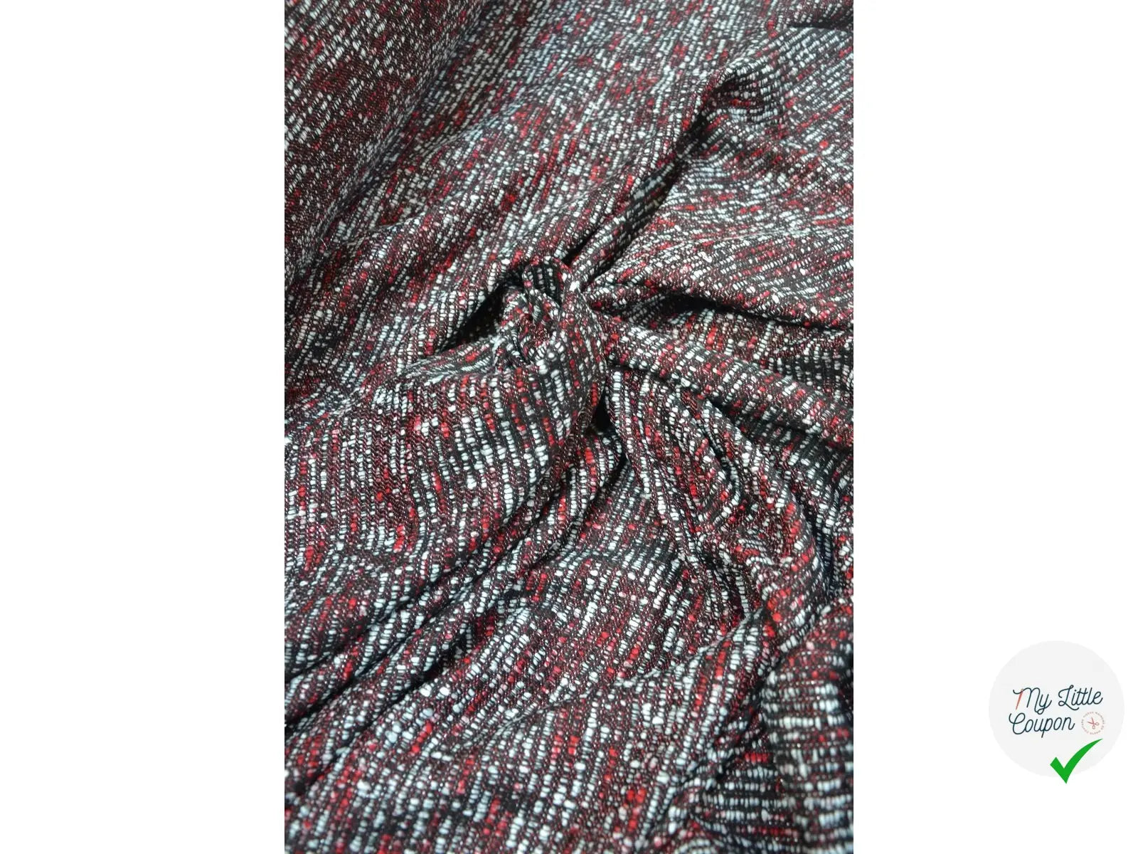 TWEED POLYESTER NOIR ROUGE ET BLANC MLC INTERN