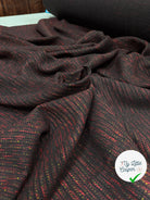 TWEED POLYESTER NOIR ROUGE ET DORÉ - My Little Coupon