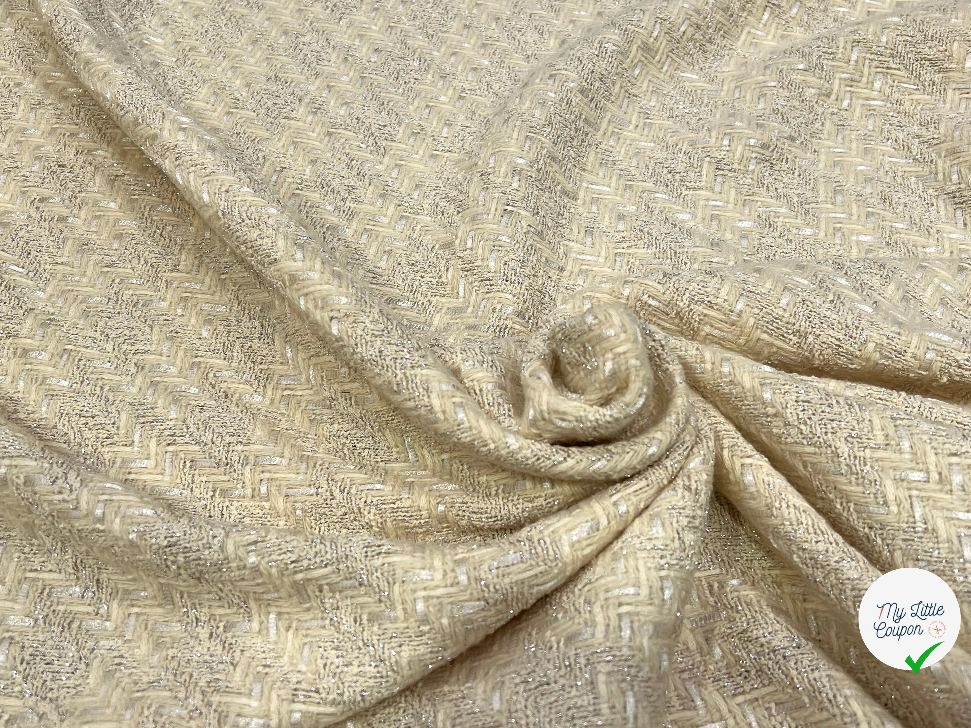 TWEED PRESTIGE JAUNE VANILLE 90% COTON - My Little Coupon