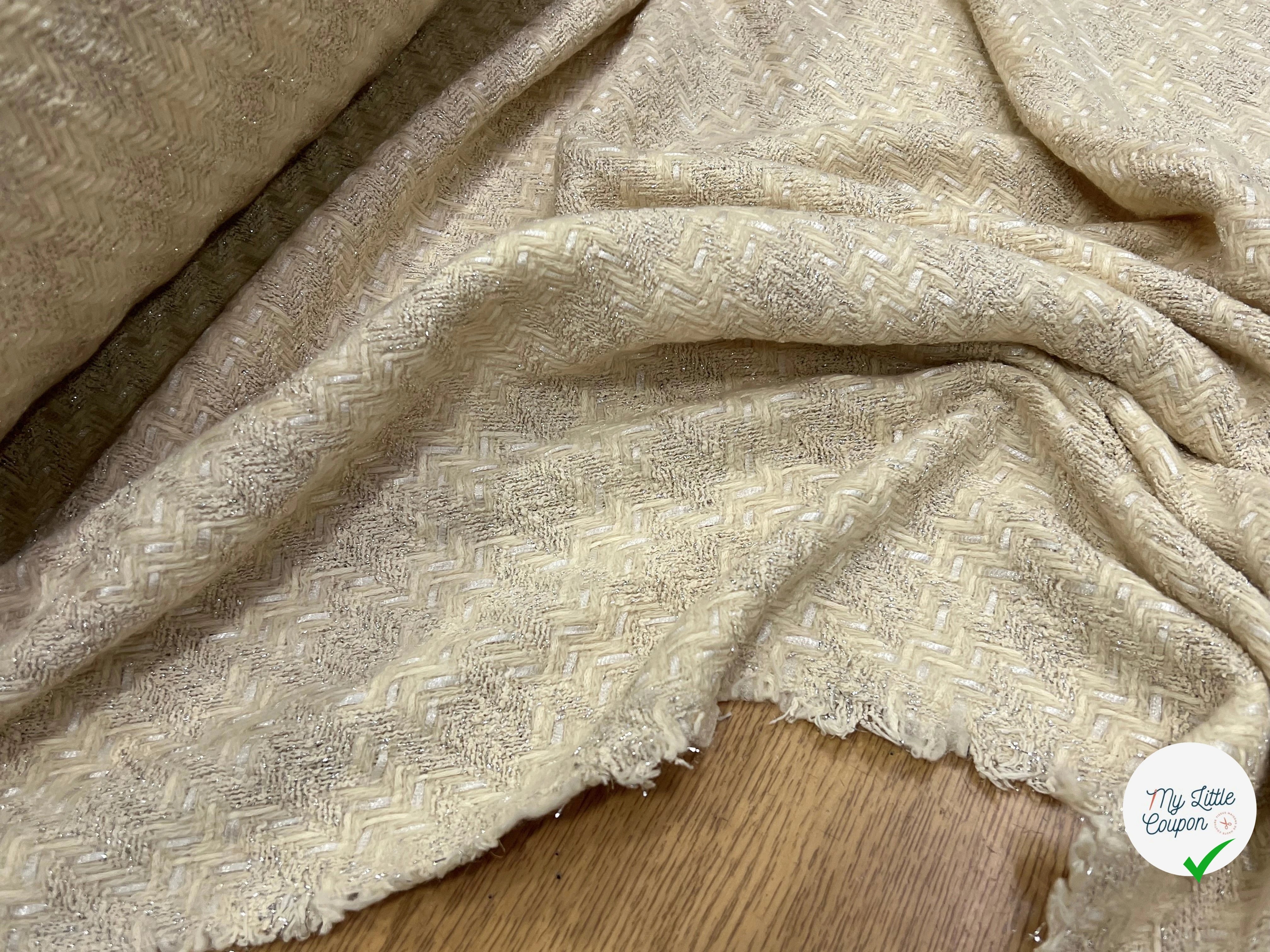 TWEED PRESTIGE JAUNE VANILLE 90% COTON - My Little Coupon