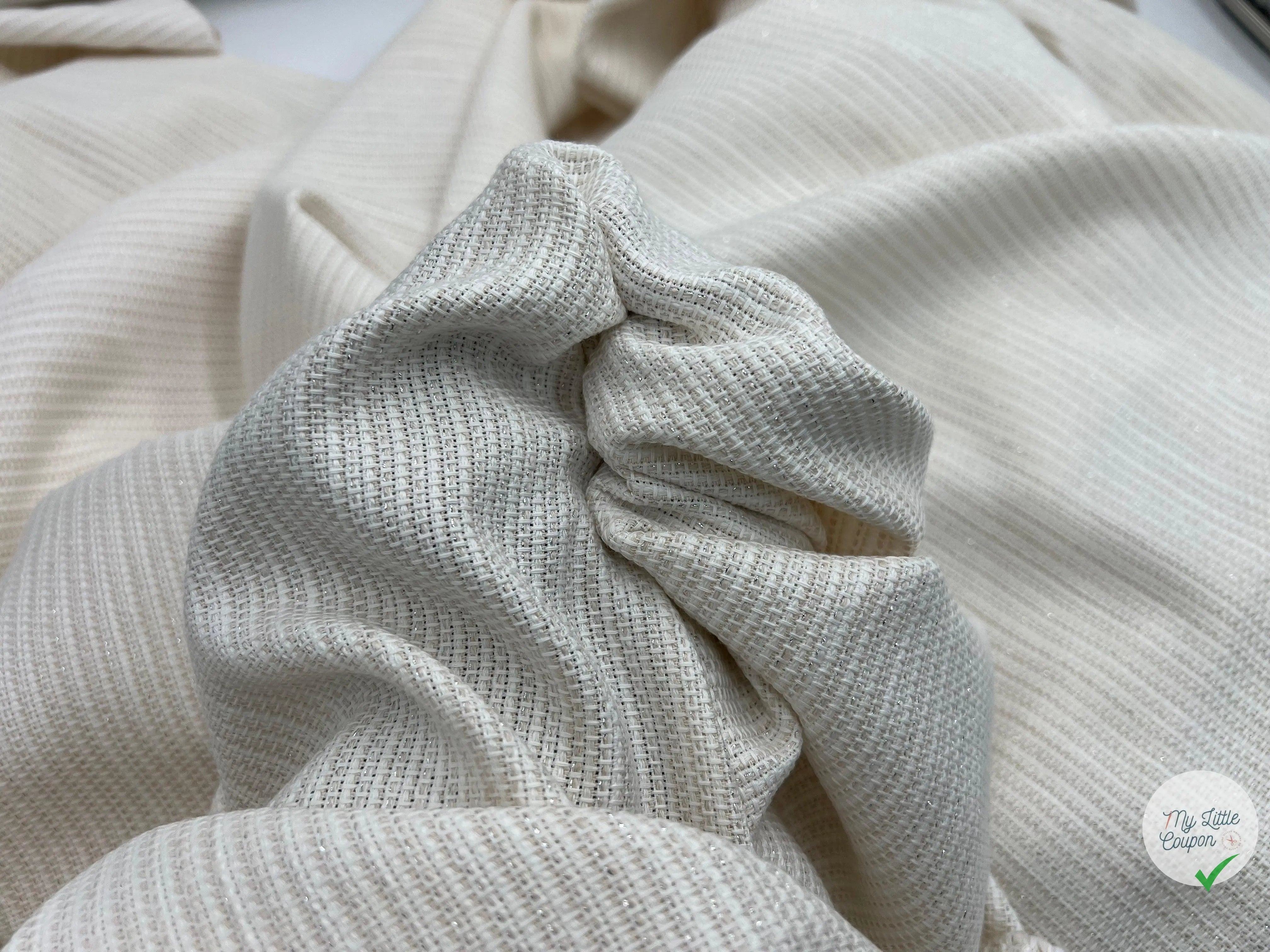 TWEED PRINTEMPS RUTILANT ET SCINTILLANT BLANC - My Little Coupon - tissu - coudre