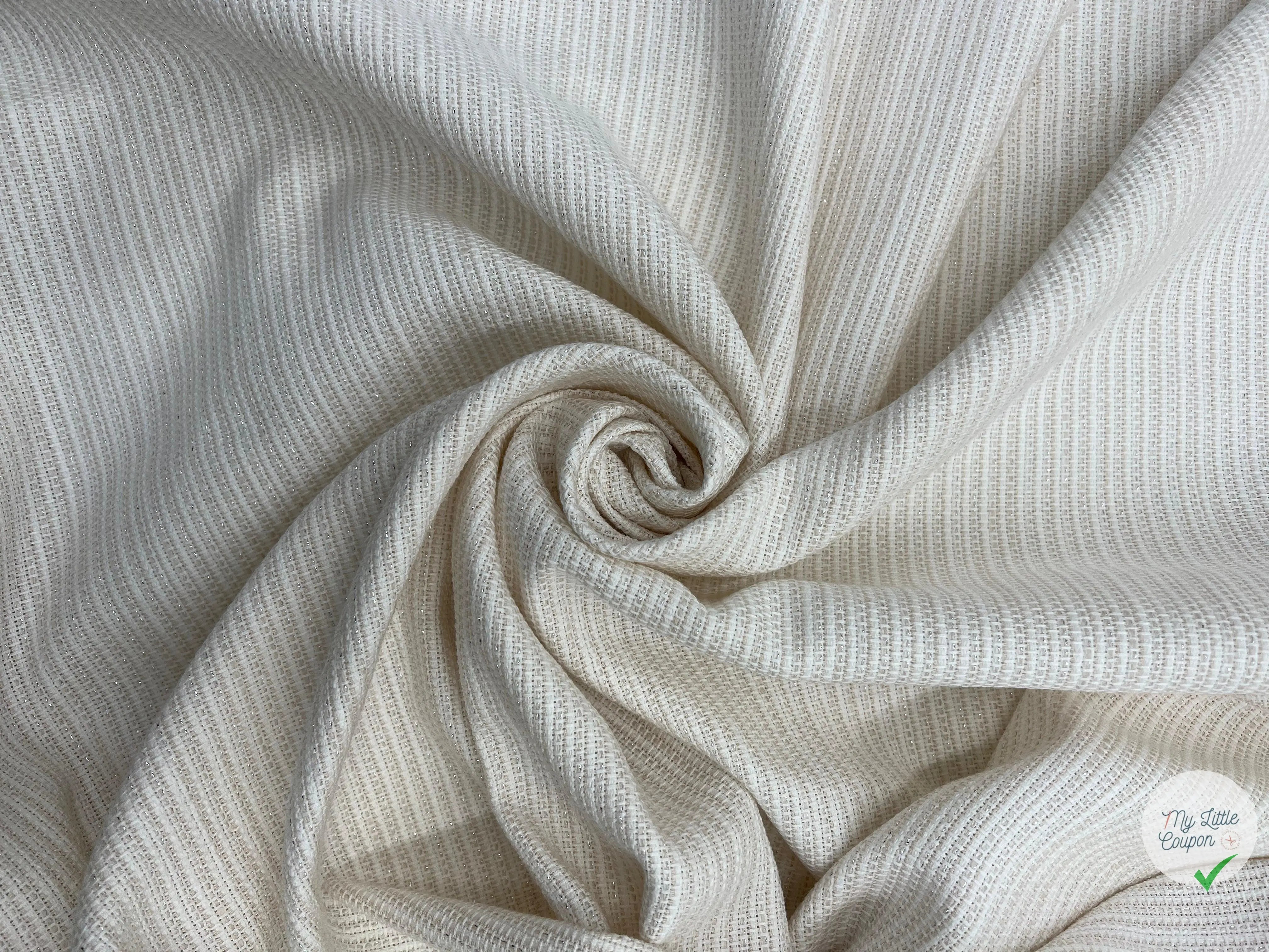 TWEED PRINTEMPS RUTILANT ET SCINTILLANT BLANC - My Little Coupon - tissu - coudre