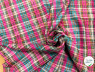 TWEED SOIE WOVEN SILK TARTAN ROSE VERT - My Little Coupon