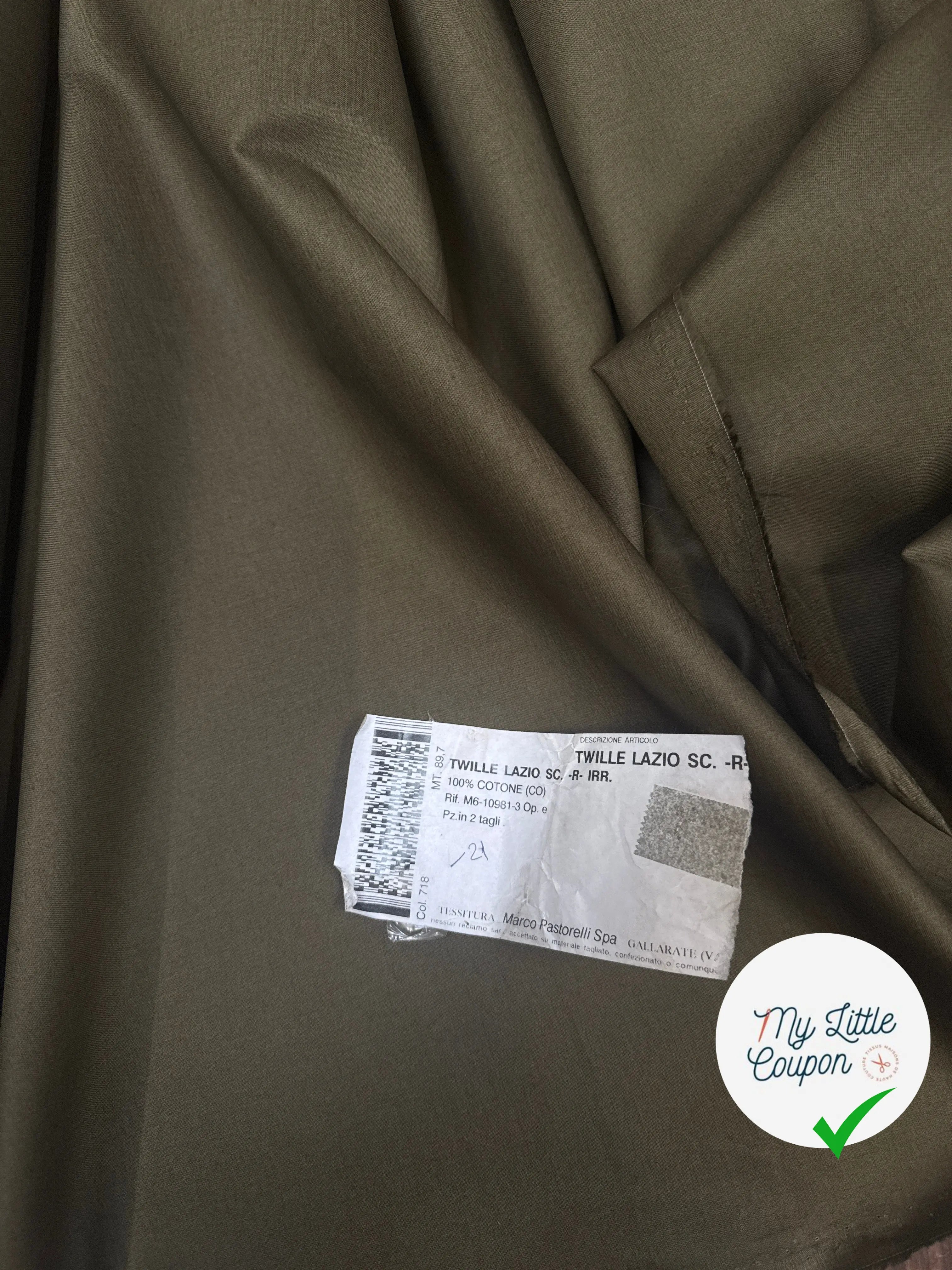 TWILL COTON LAZIO VERT - My Little Coupon