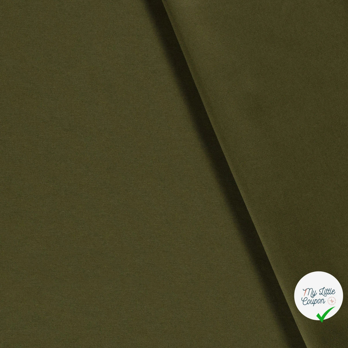 TWILL DE COTON LAVÉ VERT KAKI - My Little Coupon