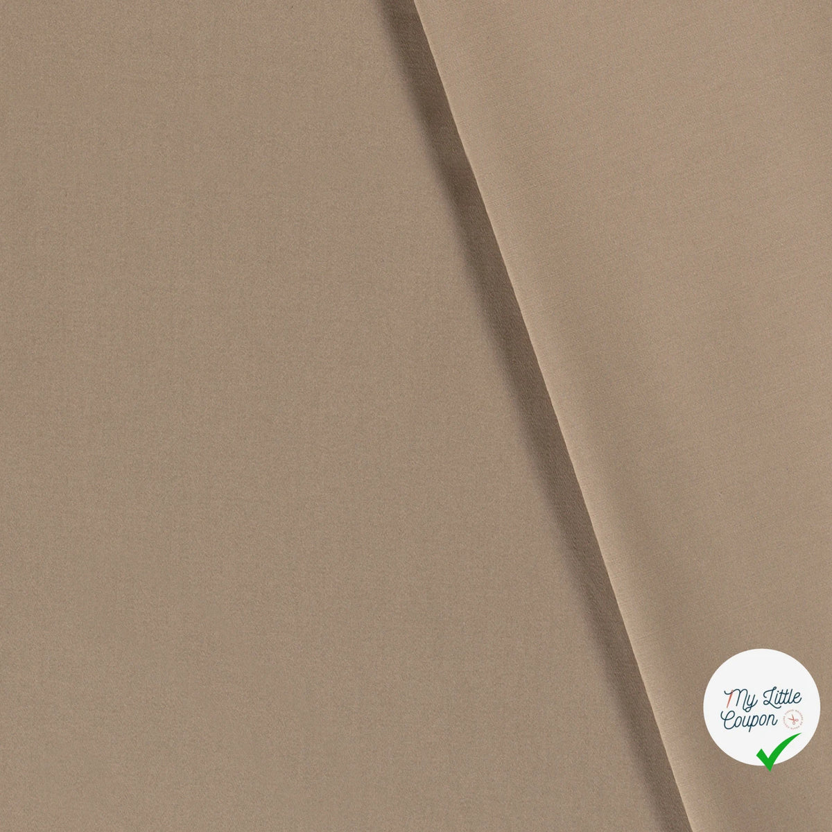 TWILL DE COTON STRETCH LAVÉ BEIGE - My Little Coupon