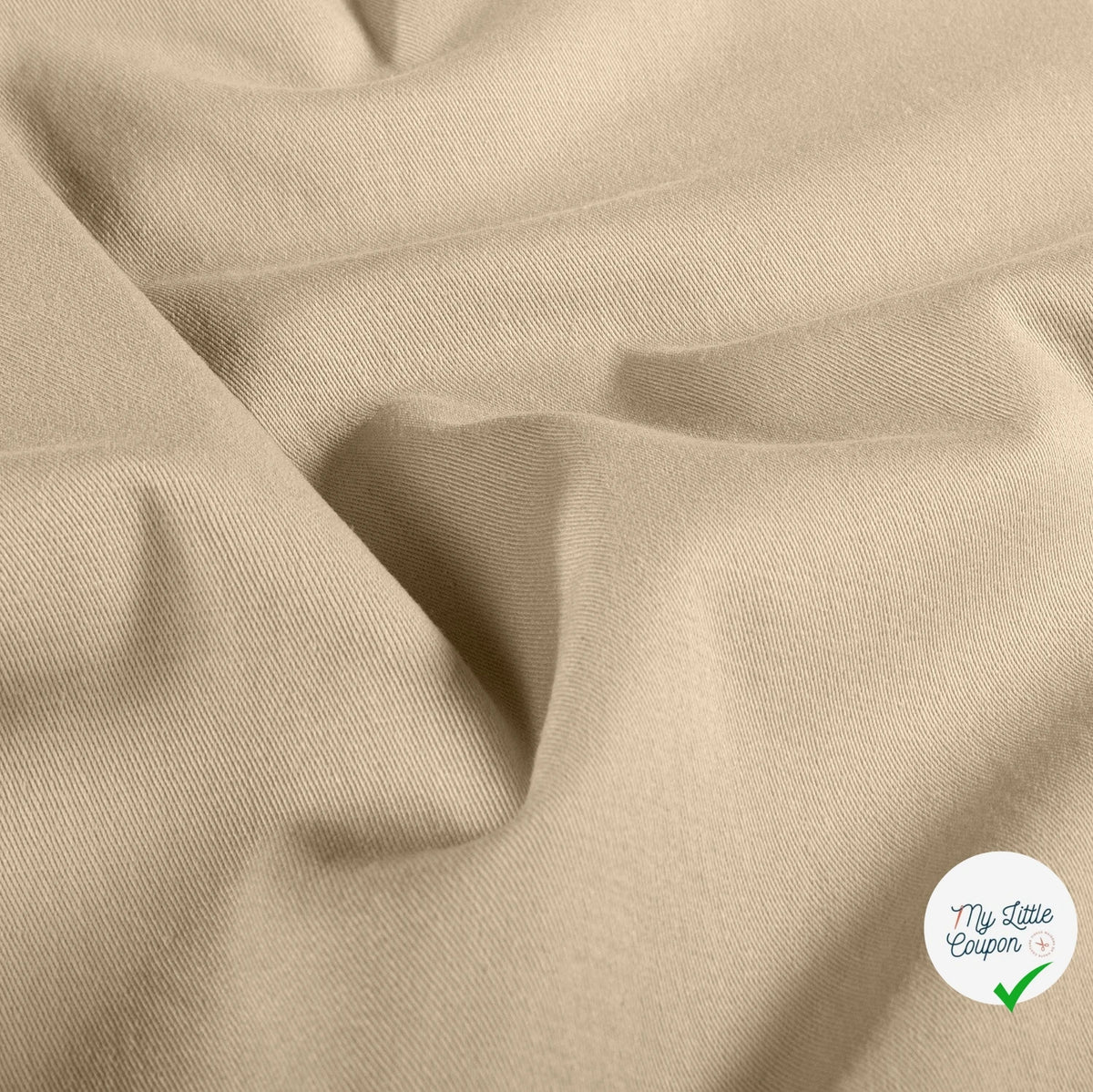 TWILL DE COTON STRETCH LAVÉ BELLE TENUE BEIGE CLAIR - My Little Coupon