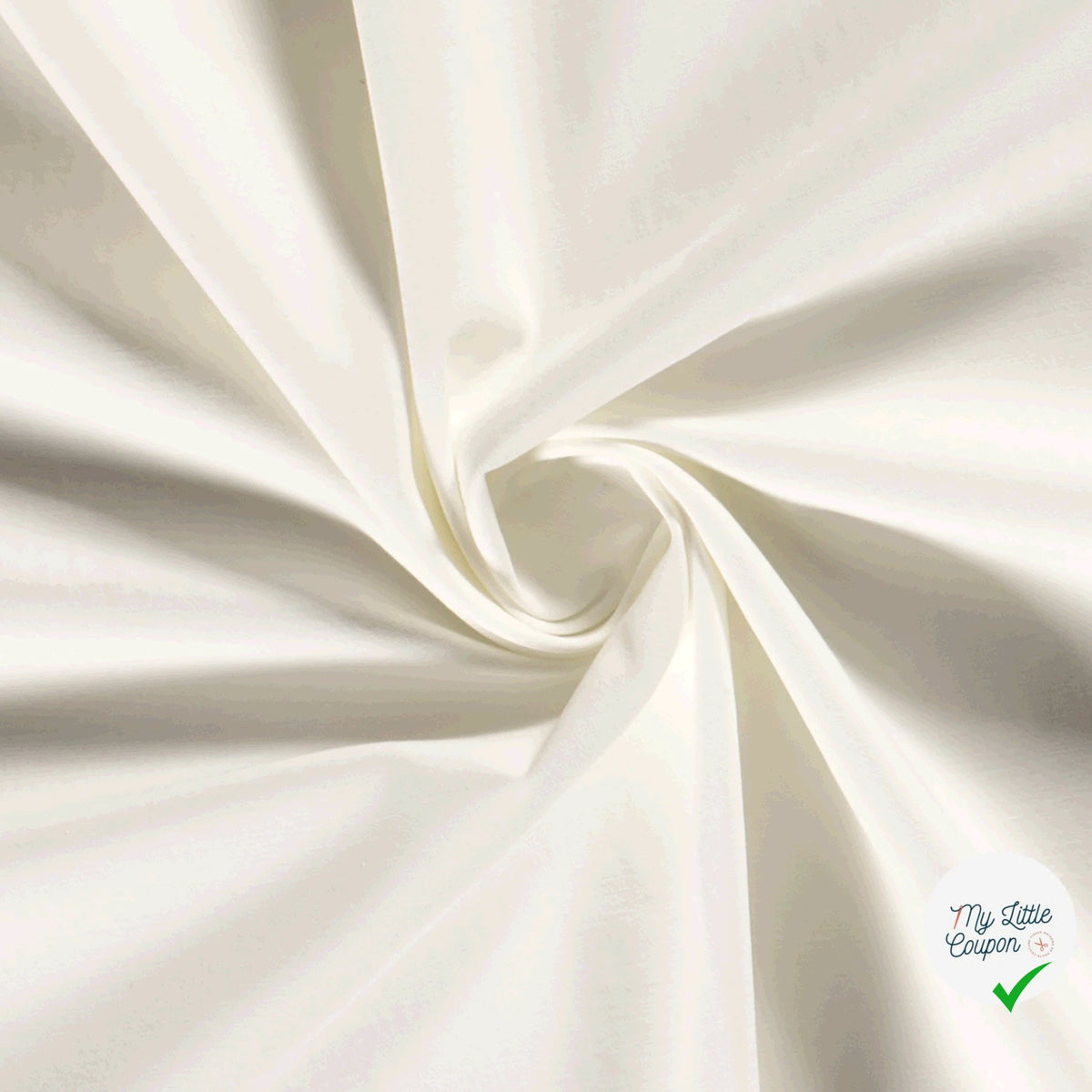 Twill de coton stretch lavé blanc cassé
