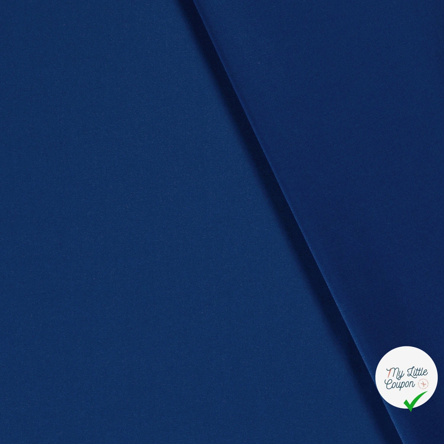 TWILL DE COTON STRETCH LAVÉ COBALT - My Little Coupon