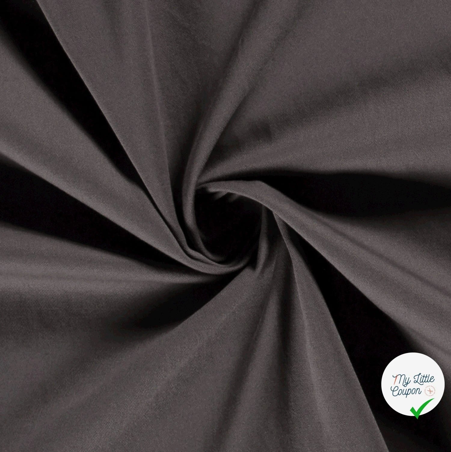 Twill de coton stretch lavé gris foncé