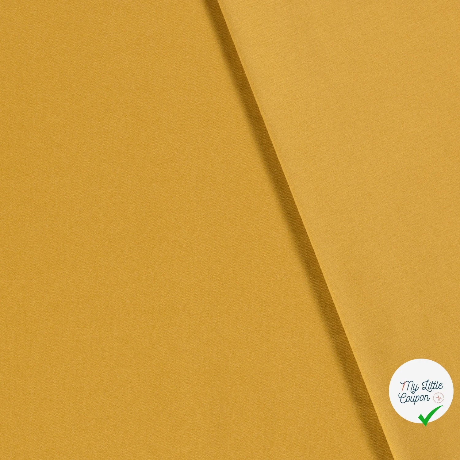 TWILL DE COTON STRETCH LAVÉ OCRE - My Little Coupon