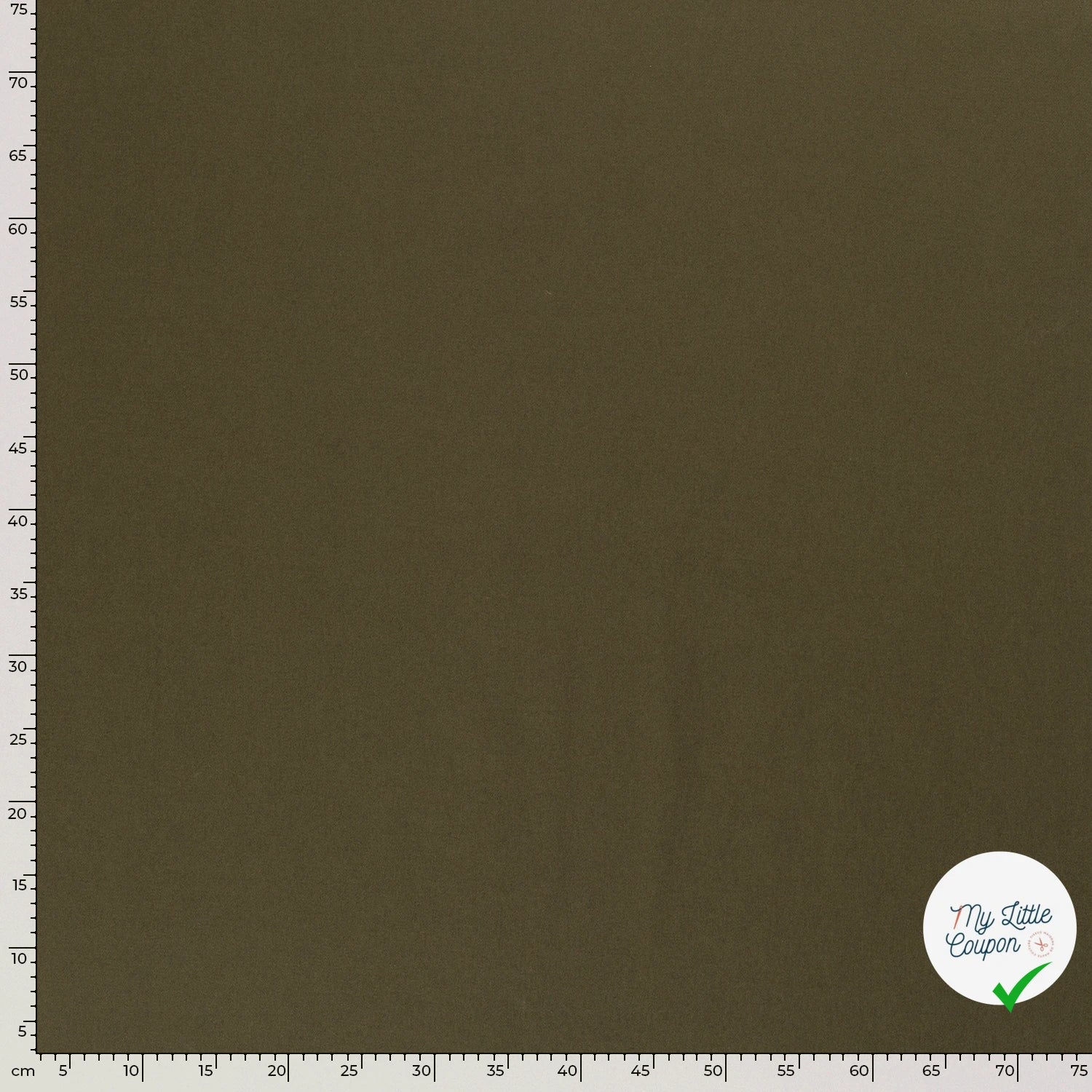 TWILL DE COTON STRETCH LAVÉ VERT KAKI - My Little Coupon
