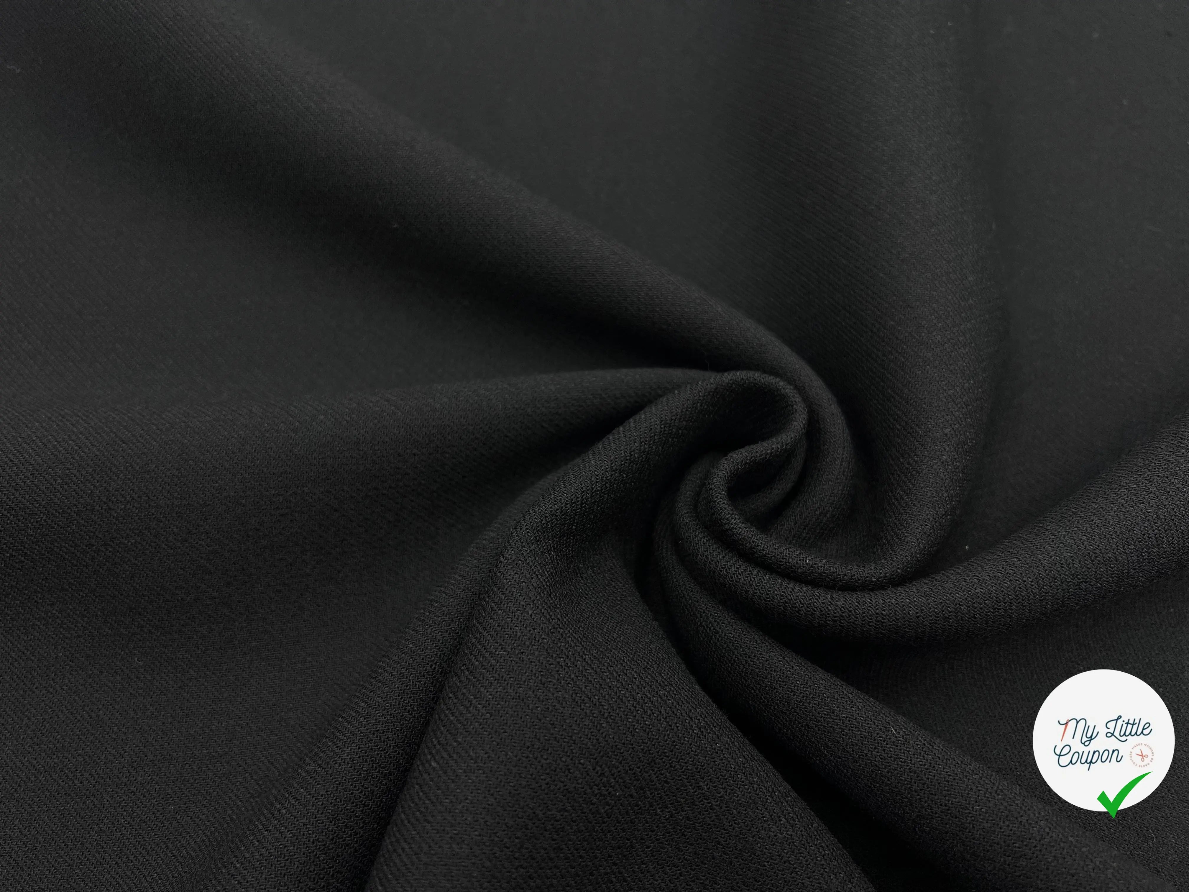 TWILL DE LAINE NOIR - My Little Coupon - tissu - coudre