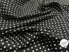 TWILL DE SOIE FOND NOIR POIS BLANC 5 MM - My Little Coupon - tissu - coudre