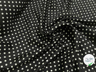 TWILL DE SOIE FOND NOIR POIS BLANC 5 MM - My Little Coupon - tissu - coudre