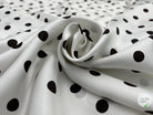 TWILL DE SOIE IMPRIMÉ POIS CHOCO FOND BLANC - coupon de tissu de 3 mètres - My Little Coupon - tissu - coudre