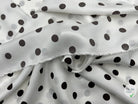 TWILL DE SOIE IMPRIMÉ POIS CHOCO FOND BLANC - coupon de tissu de 3 mètres - My Little Coupon - tissu - coudre