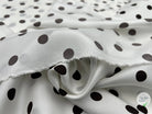 TWILL DE SOIE IMPRIMÉ POIS CHOCO FOND BLANC - coupon de tissu de 3 mètres - My Little Coupon - tissu - coudre