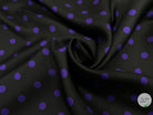 TWILL DE SOIE NOIR POIS PURPLE - coupon de tissu de 3 mètres - My Little Coupon - tissu - coudre