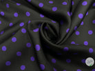 TWILL DE SOIE NOIR POIS PURPLE - coupon de tissu de 3 mètres - My Little Coupon - tissu - coudre