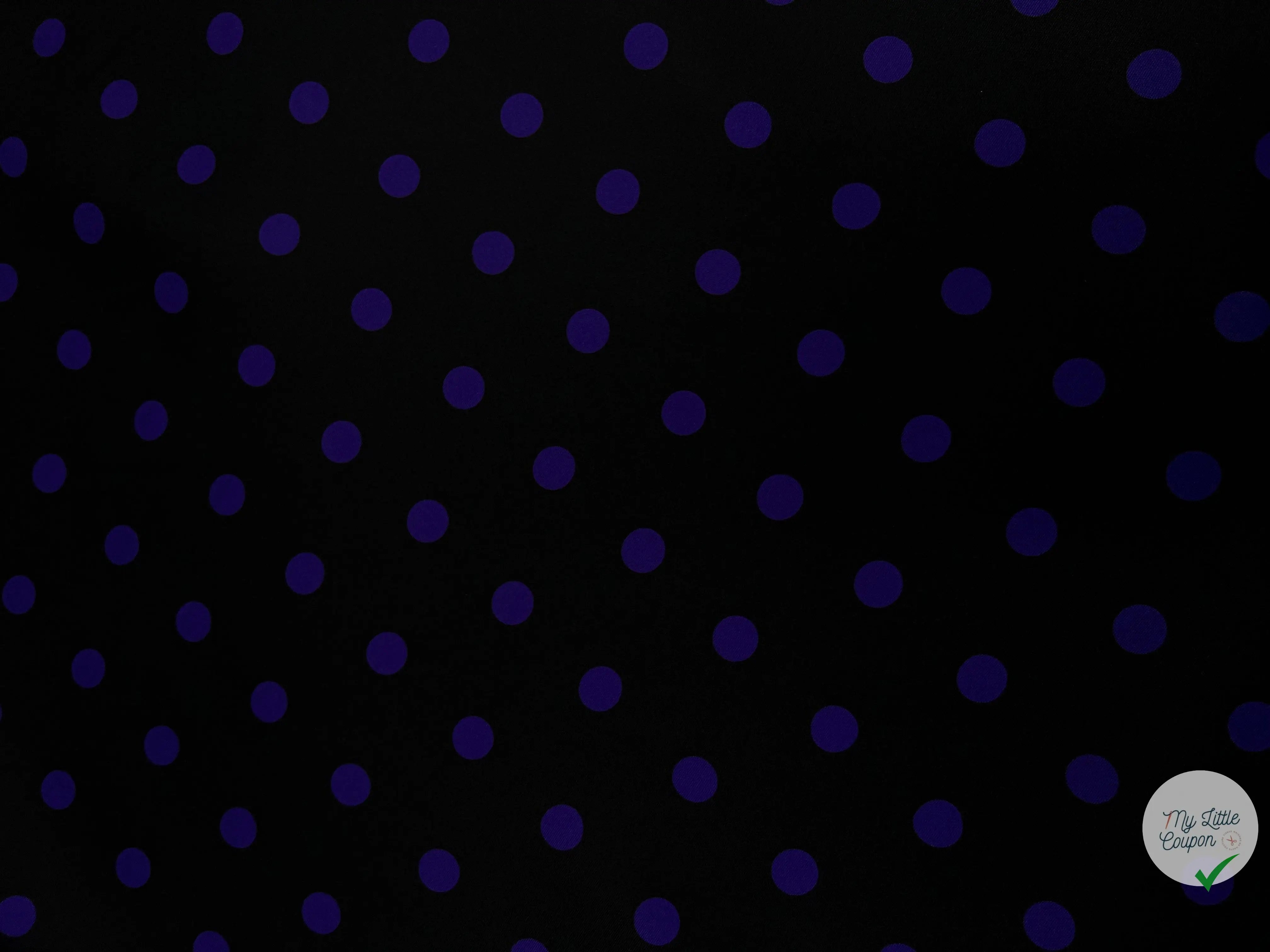 TWILL DE SOIE NOIR POIS PURPLE - coupon de tissu de 3 mètres - My Little Coupon - tissu - coudre
