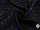 TWILL DE SOIE NOIR POIS PURPLE - coupon de tissu de 3 mètres - My Little Coupon - tissu - coudre