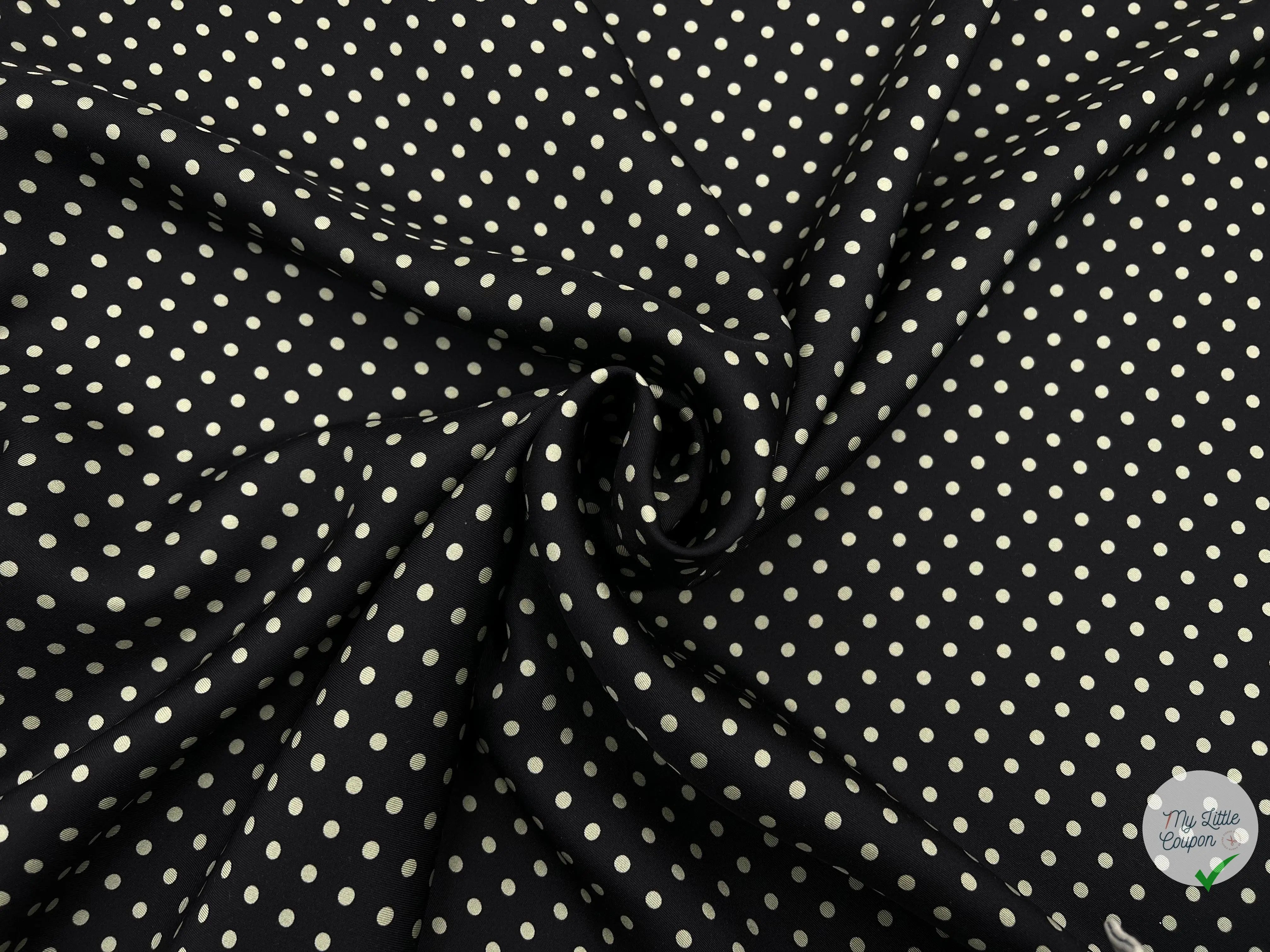 TWILL DE SOIE PETIT POIS VERT AMANDE - My Little Coupon - tissu - coudre