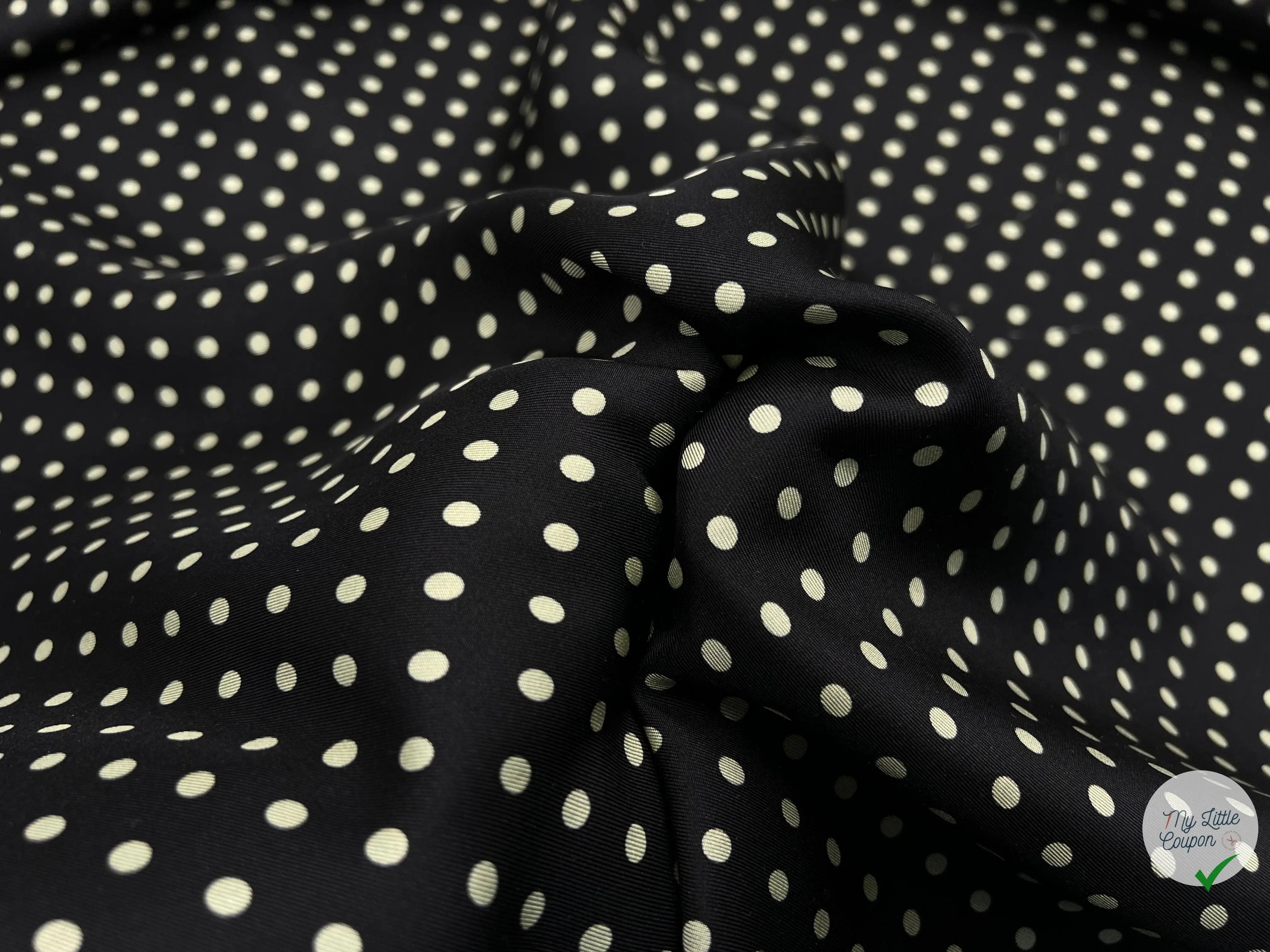 TWILL DE SOIE PETIT POIS VERT AMANDE - My Little Coupon - tissu - coudre