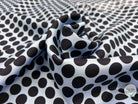 TWILL DE SOIE POIS NOIR FOND BLEU CIEL - coupon de tissu de 3 mètres - My Little Coupon - tissu - coudre