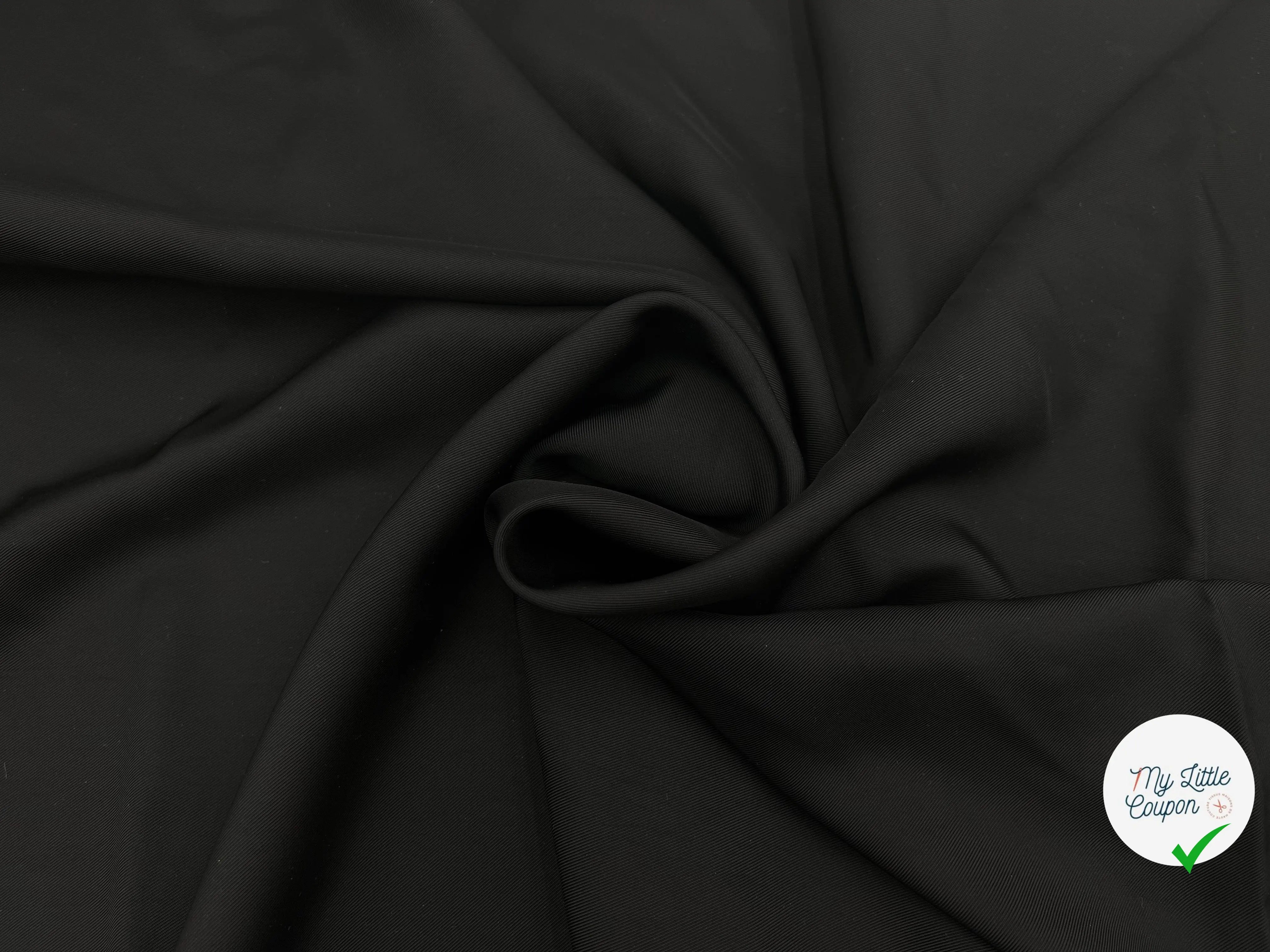 TWILL VISCOSE DEEP BLACK - My Little Coupon - tissu - coudre