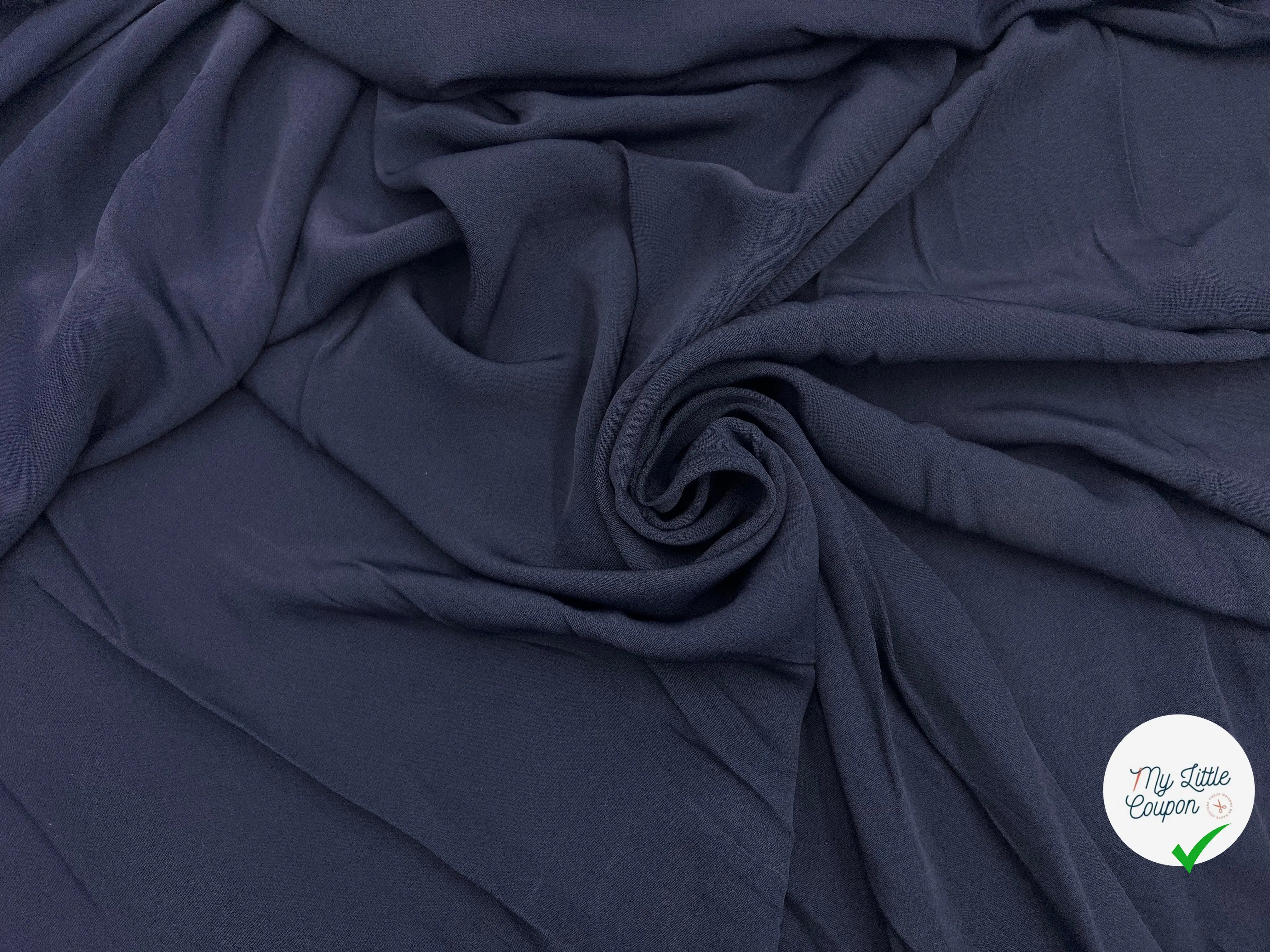 TWILL VISCOSE ÉLASTHANNE BLEU MARINE SOUPLE - coupon de tissu de 3 mètres - My Little Coupon - tissu - coudre