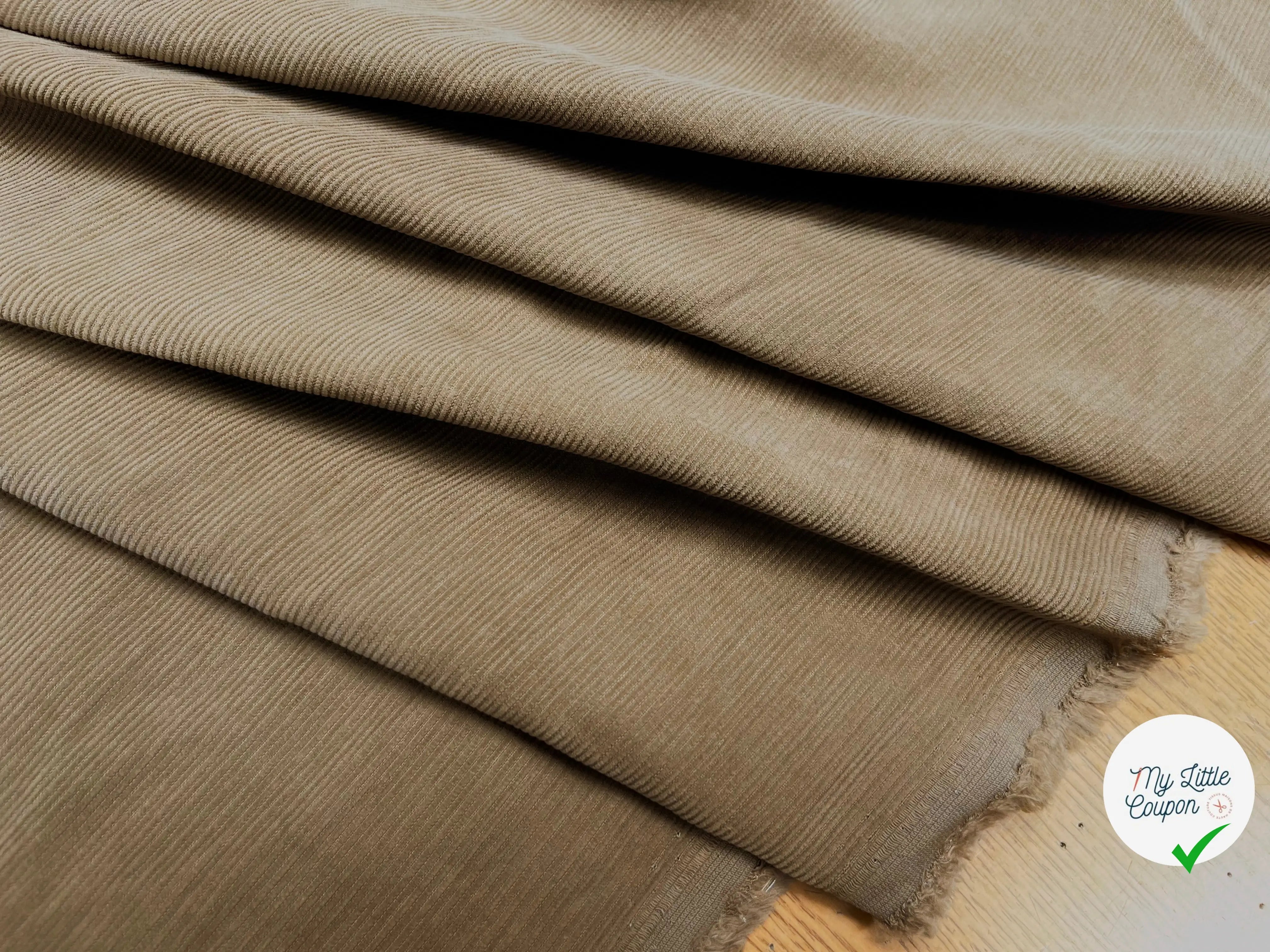 VELOURS 1000 RAIES CHEMISE COTON BEIGE FONCÉ - My Little Coupon