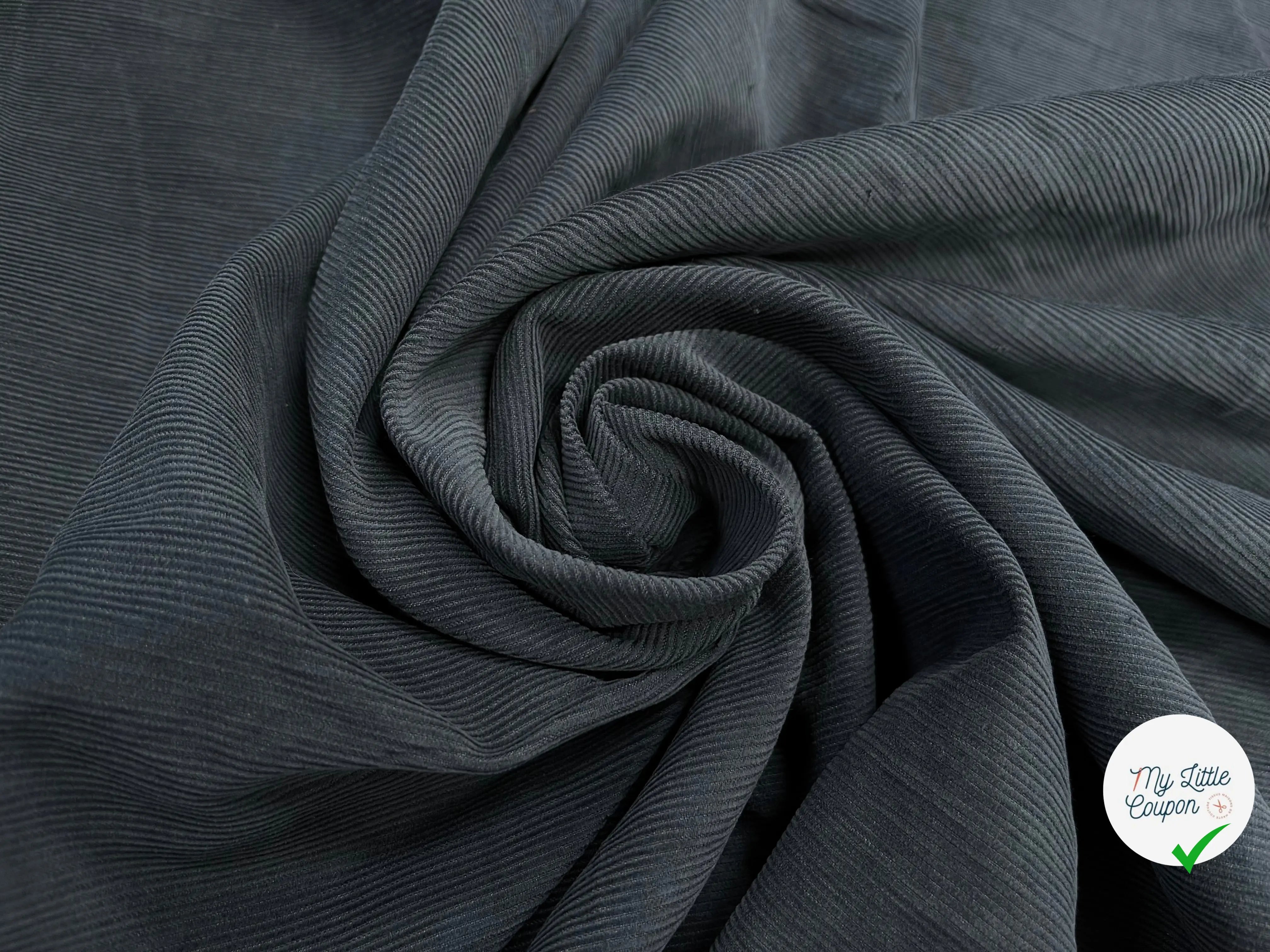 VELOURS 1000 RAIES COTON BLEU NAVY MÉTAL - My Little Coupon