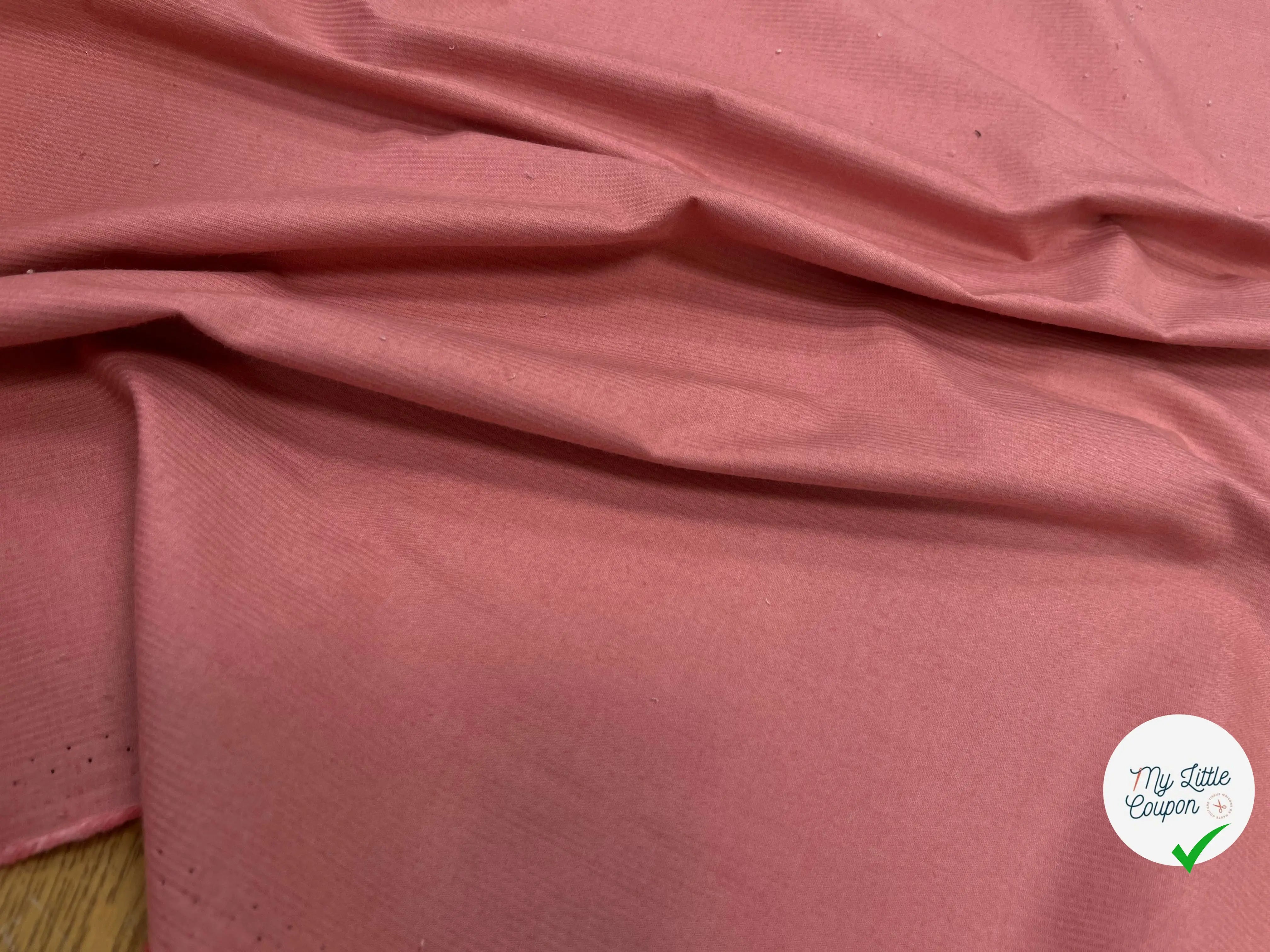 VELOURS 1000 RAIES COTON FINEMENT COTELLÉ BEIGE ENVERS ROSE - My Little Coupon