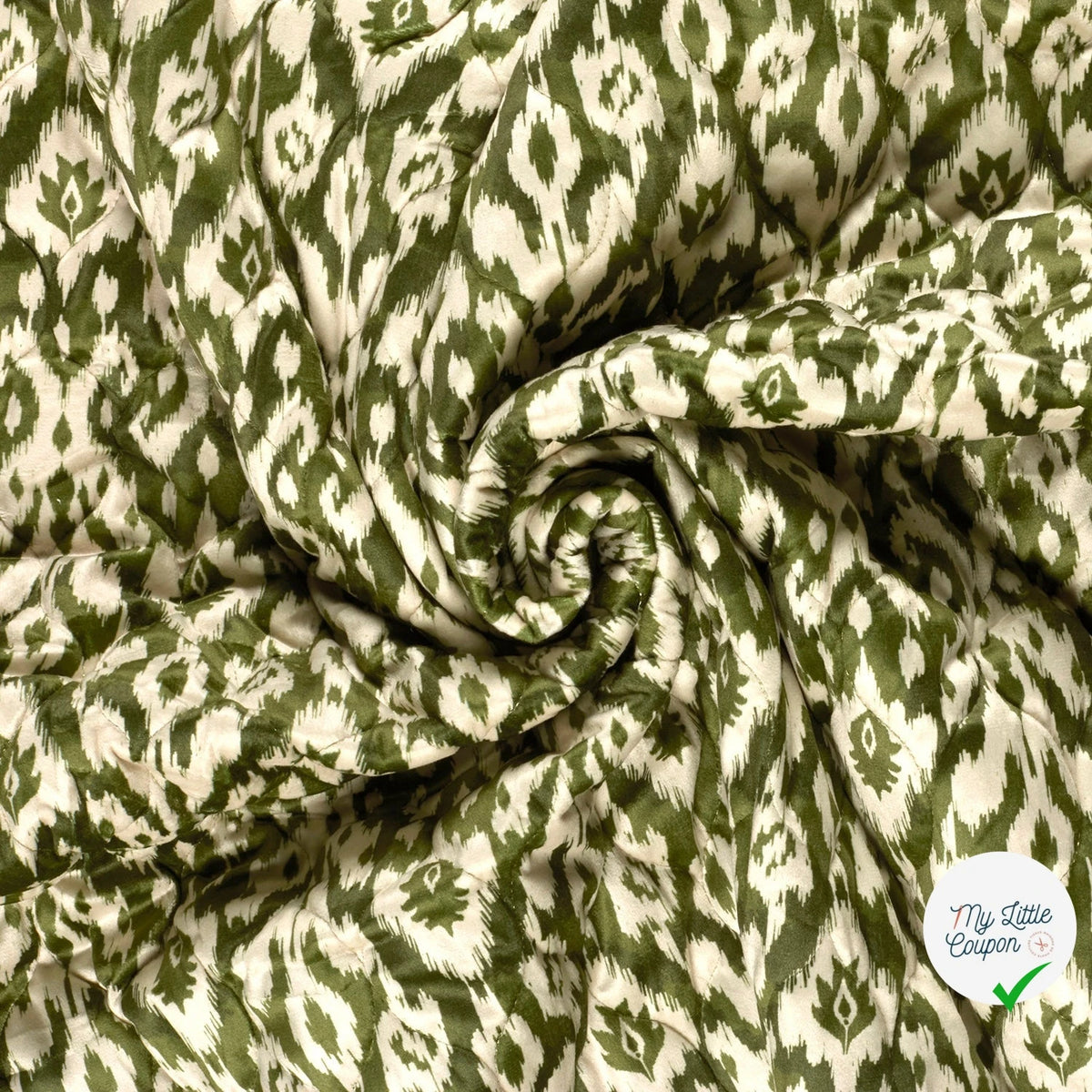 Velours abstrait vert kaki