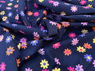 VELOURS BABYCORD FLOWERS – NAVY MULTI - My Little Coupon