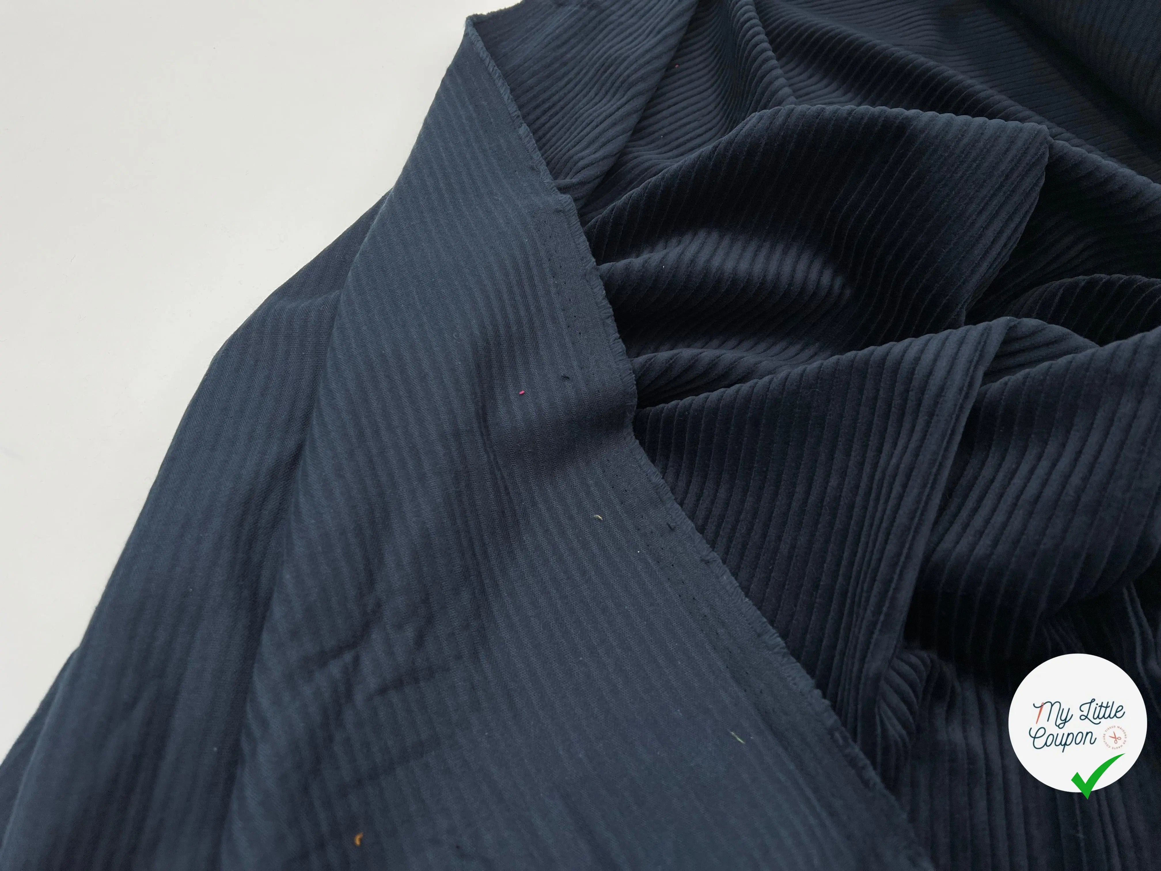 VELOURS CABLE BLEU NUIT - My Little Coupon - tissu - coudre