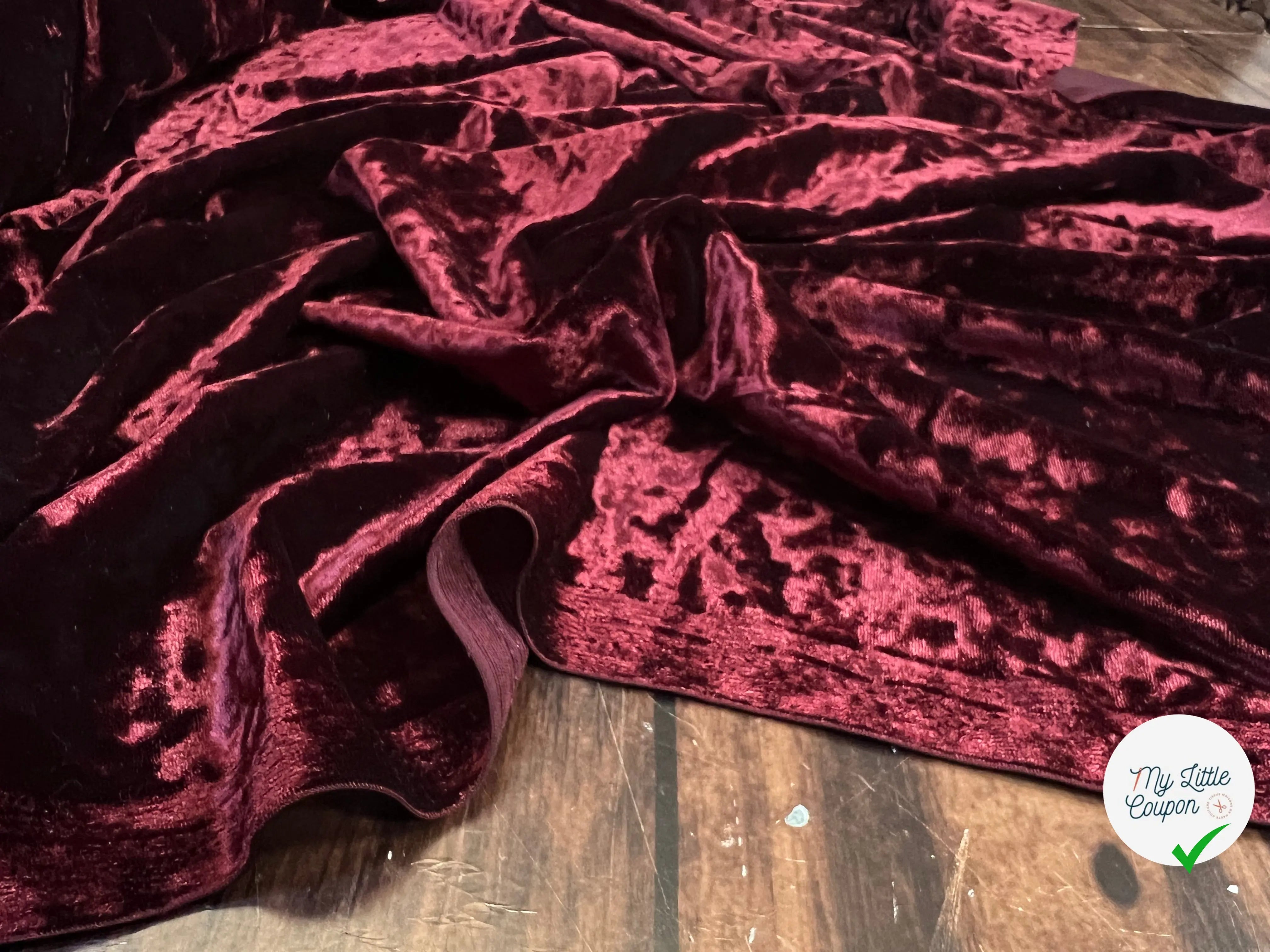 VELOURS CARVICO MAILLE STRETCH BORDEAUX - My Little Coupon