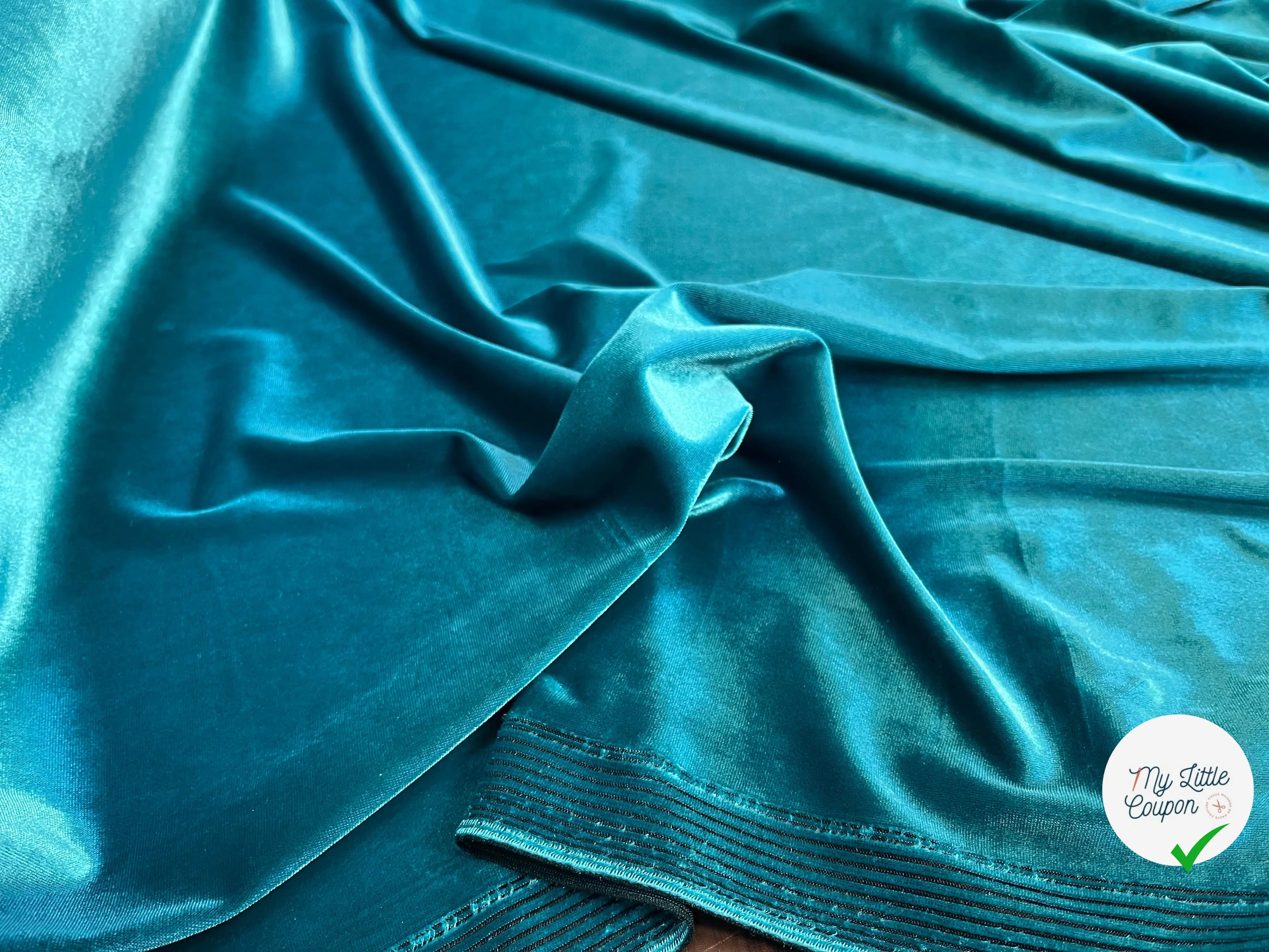 VELOURS CARVICO MAILLE STRETCH LAGOON - My Little Coupon