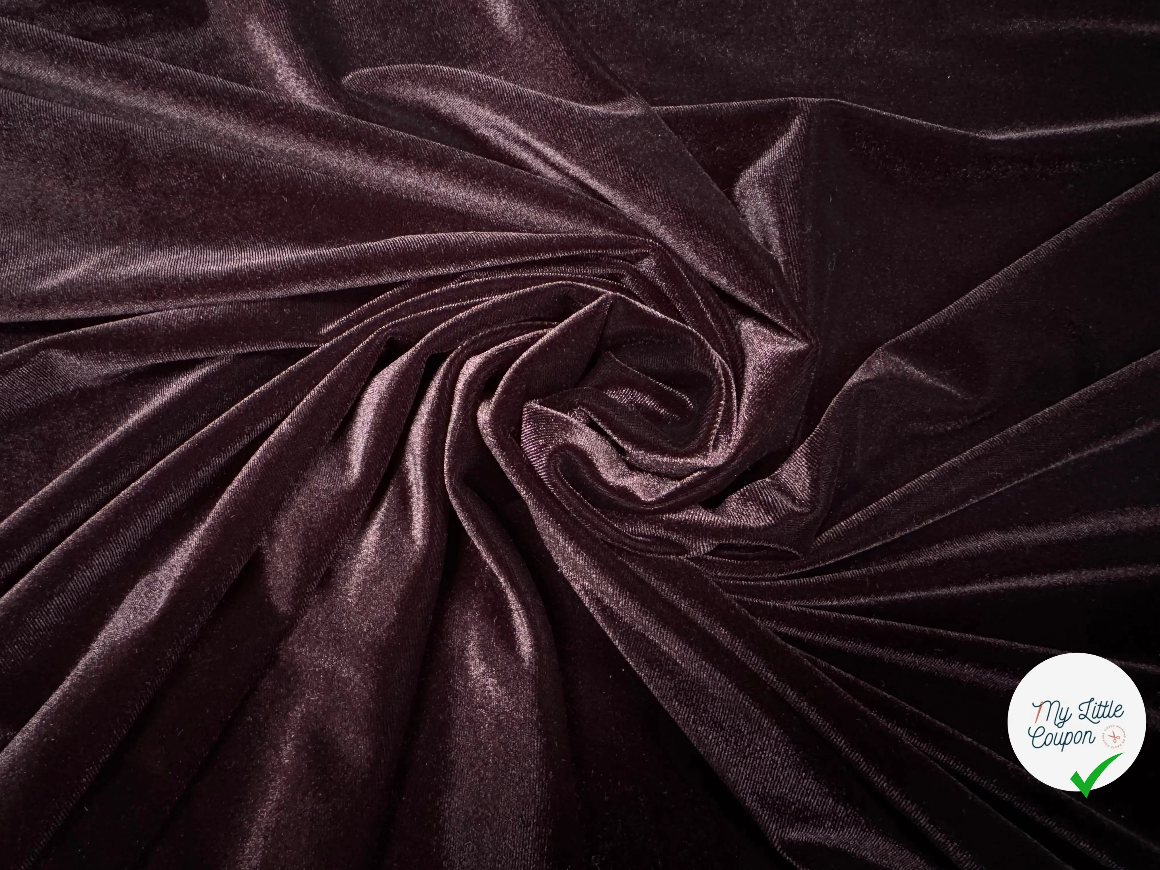 VELOURS CARVICO MAILLE STRETCH MARRON FONCÉ - My Little Coupon