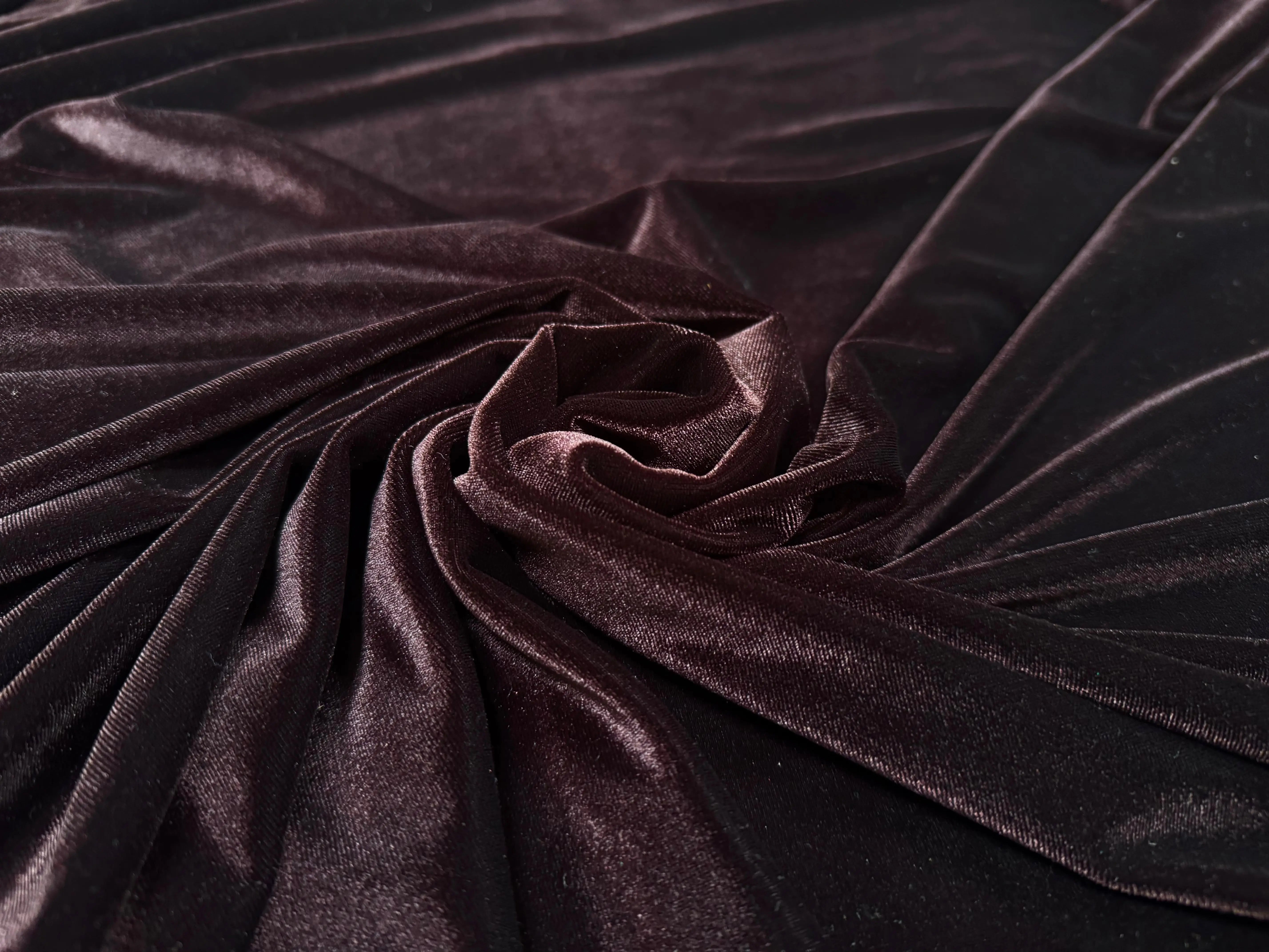 VELOURS CARVICO MAILLE STRETCH MARRON FONCÉ - My Little Coupon