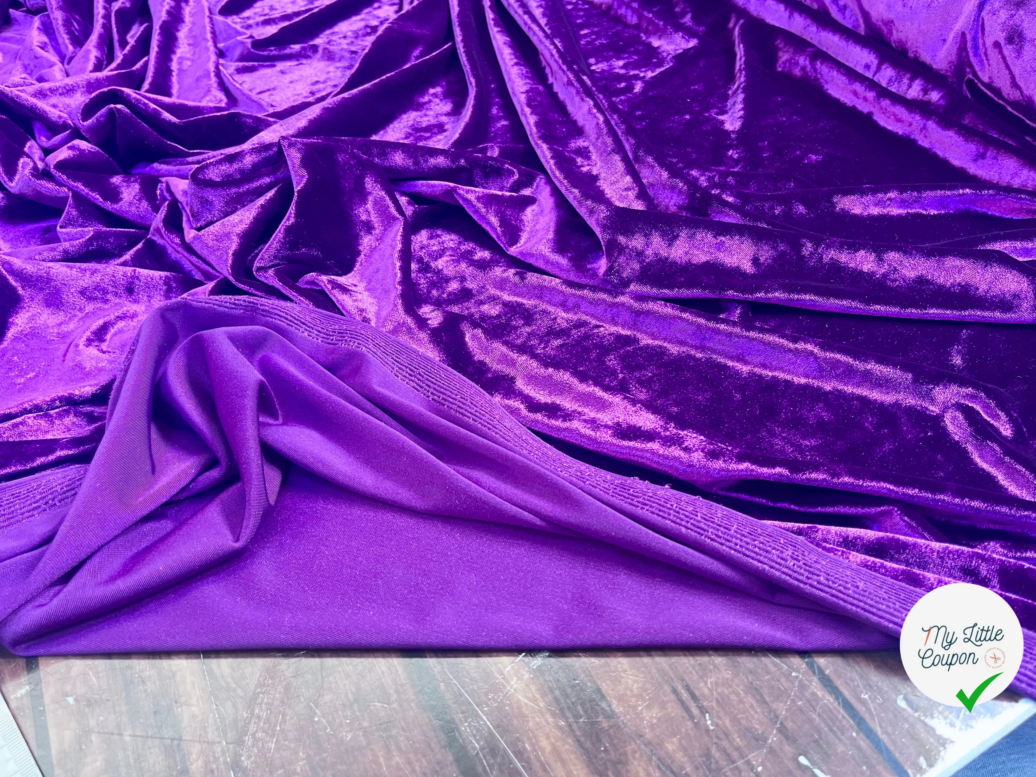 VELOURS CARVICO MAILLE STRETCH MAUVE VIOLET - My Little Coupon